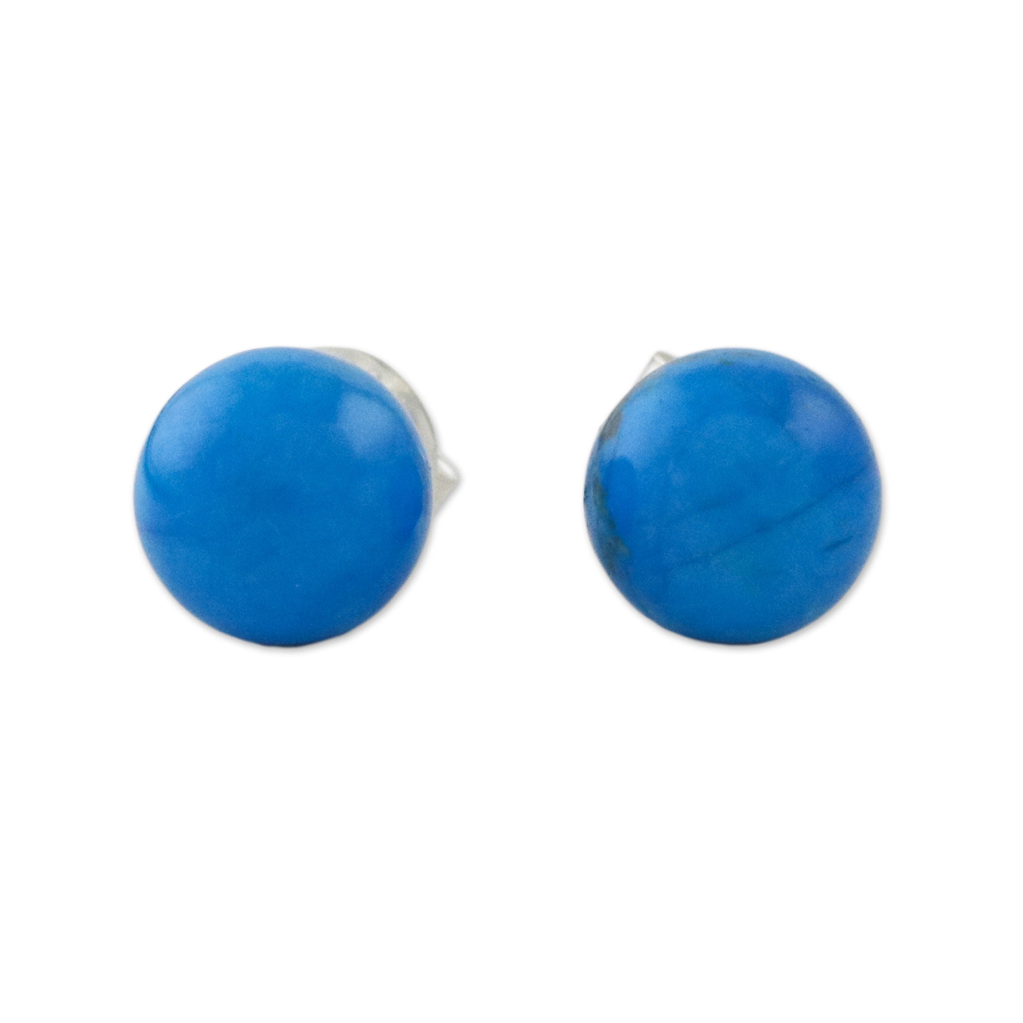 Premium Paradise Lagoon Handmade 925 Sterling Silver Magnesite Stud Earrings