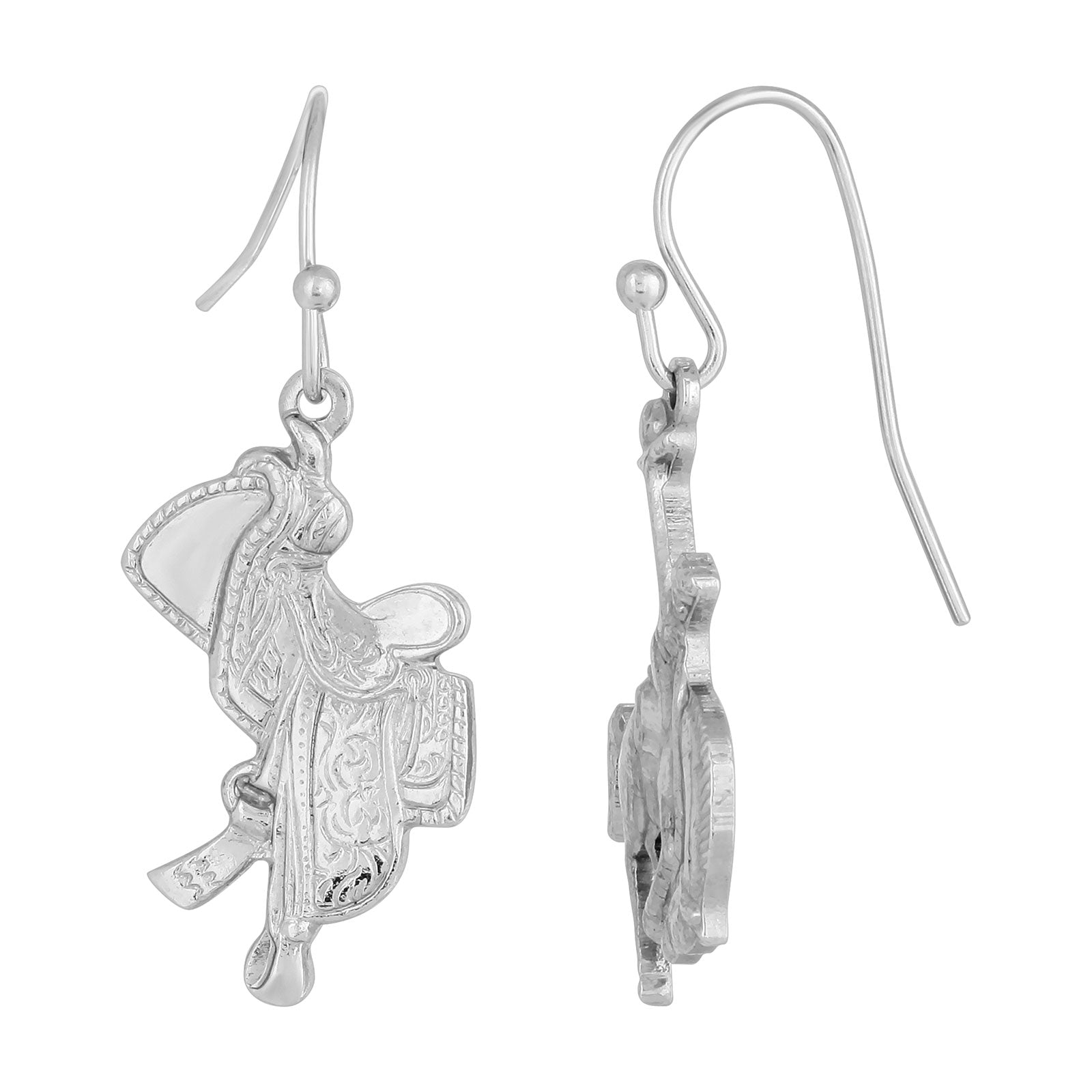 Premium Silver-Tone Horse & Saddle Charm Earrings by 1928 Jewelry®