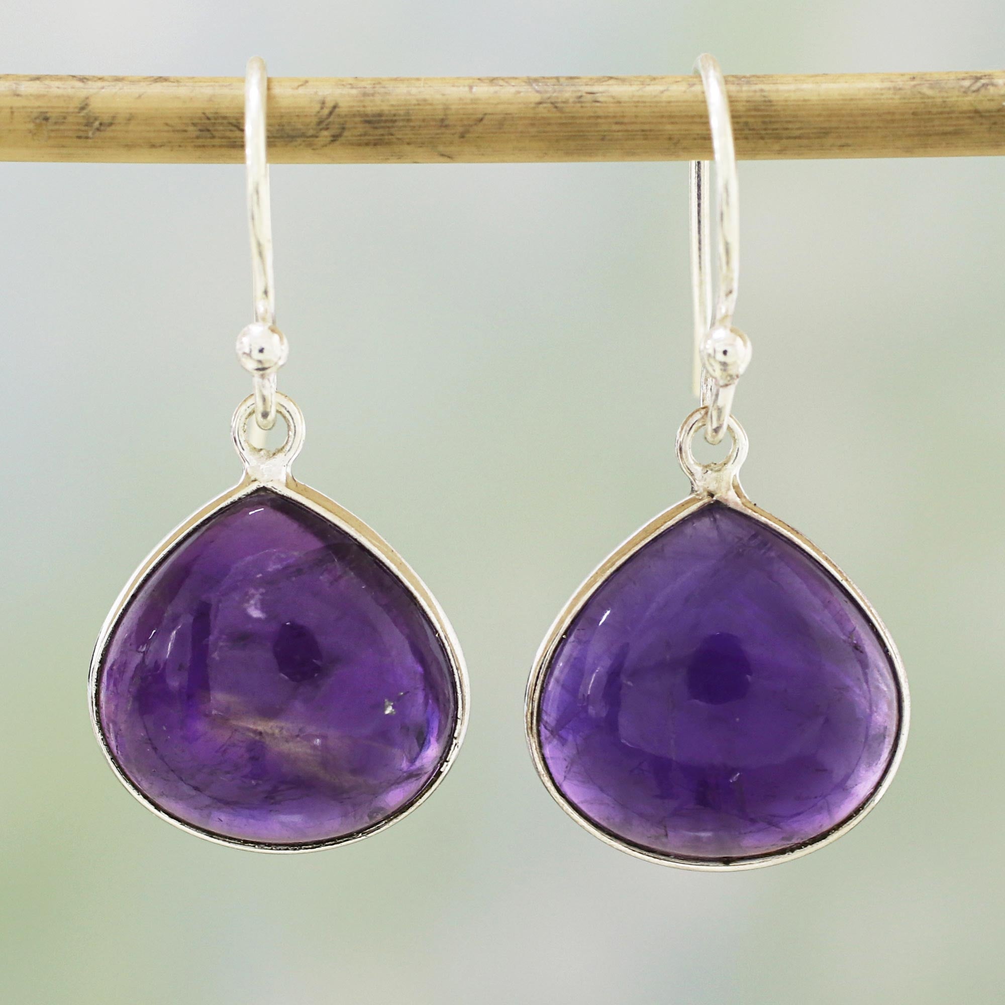 Premium Dancing Soul Amethyst Dangle Earrings - Handcrafted Elegance