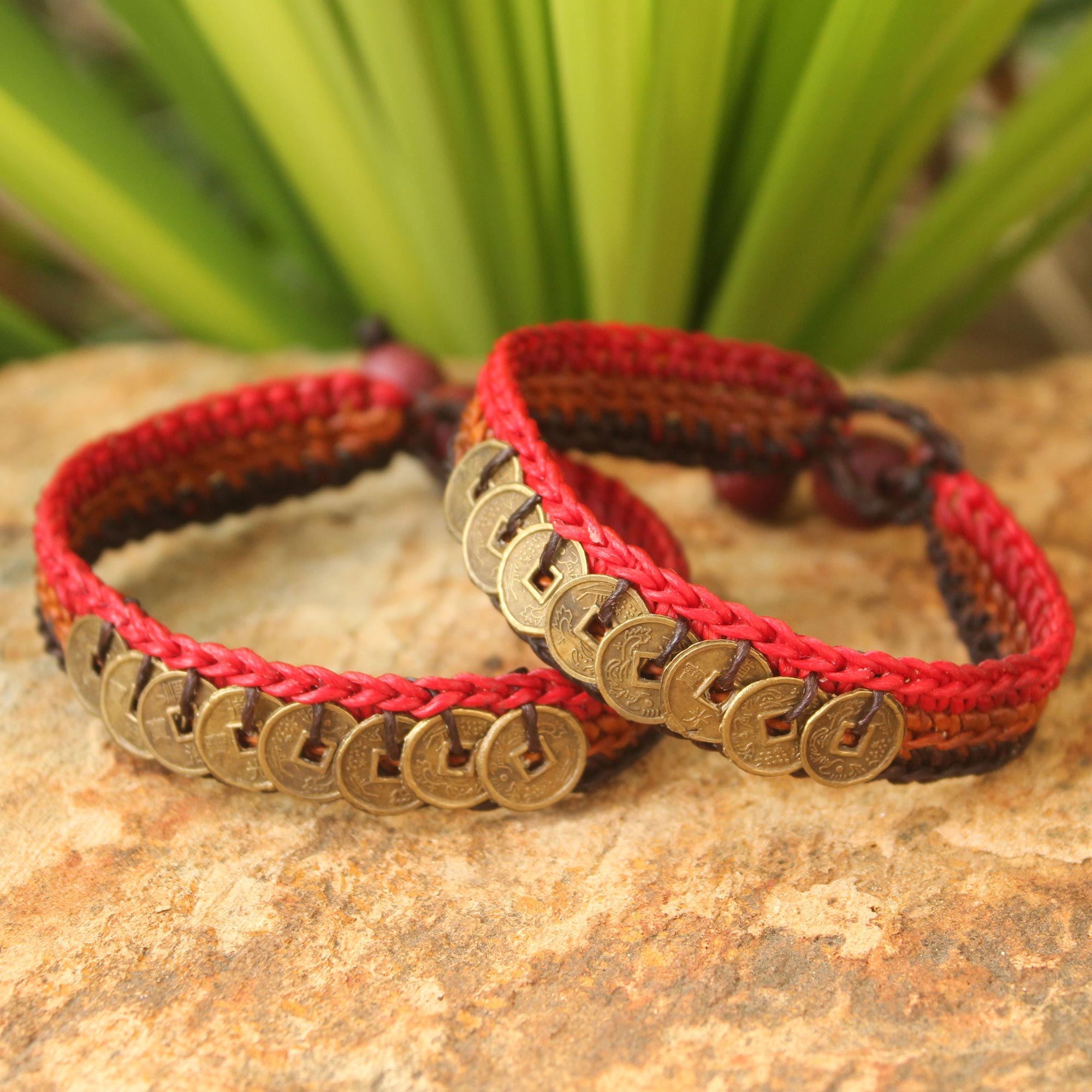 Premium Cinnamon Coins Handwoven Bracelet Set