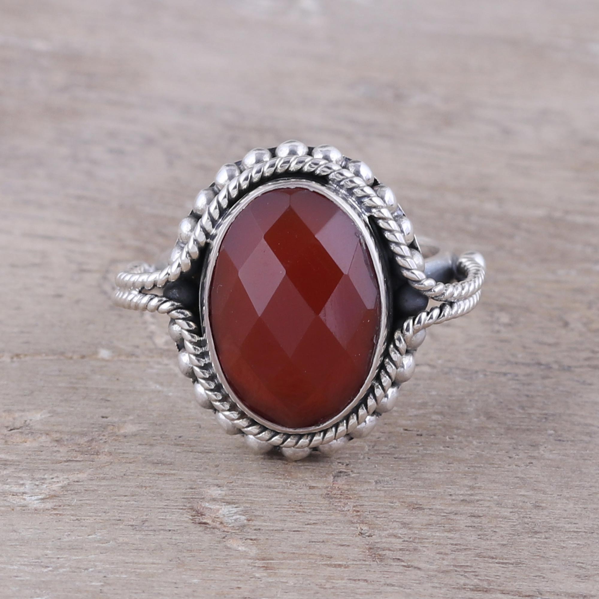 Premium Sun Afire Carnelian Ring – Handcrafted Sterling Silver Jewelry with Energy-Boosting Gemstone