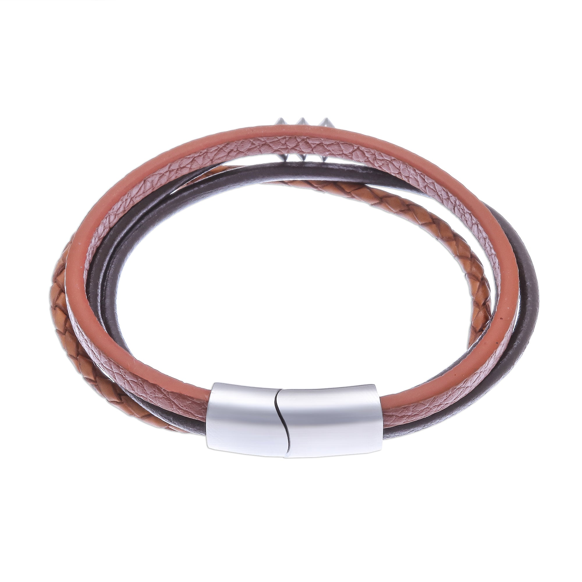 Premium Free Spirited Brown Leather Cord Bracelet - Handcrafted in Thailand