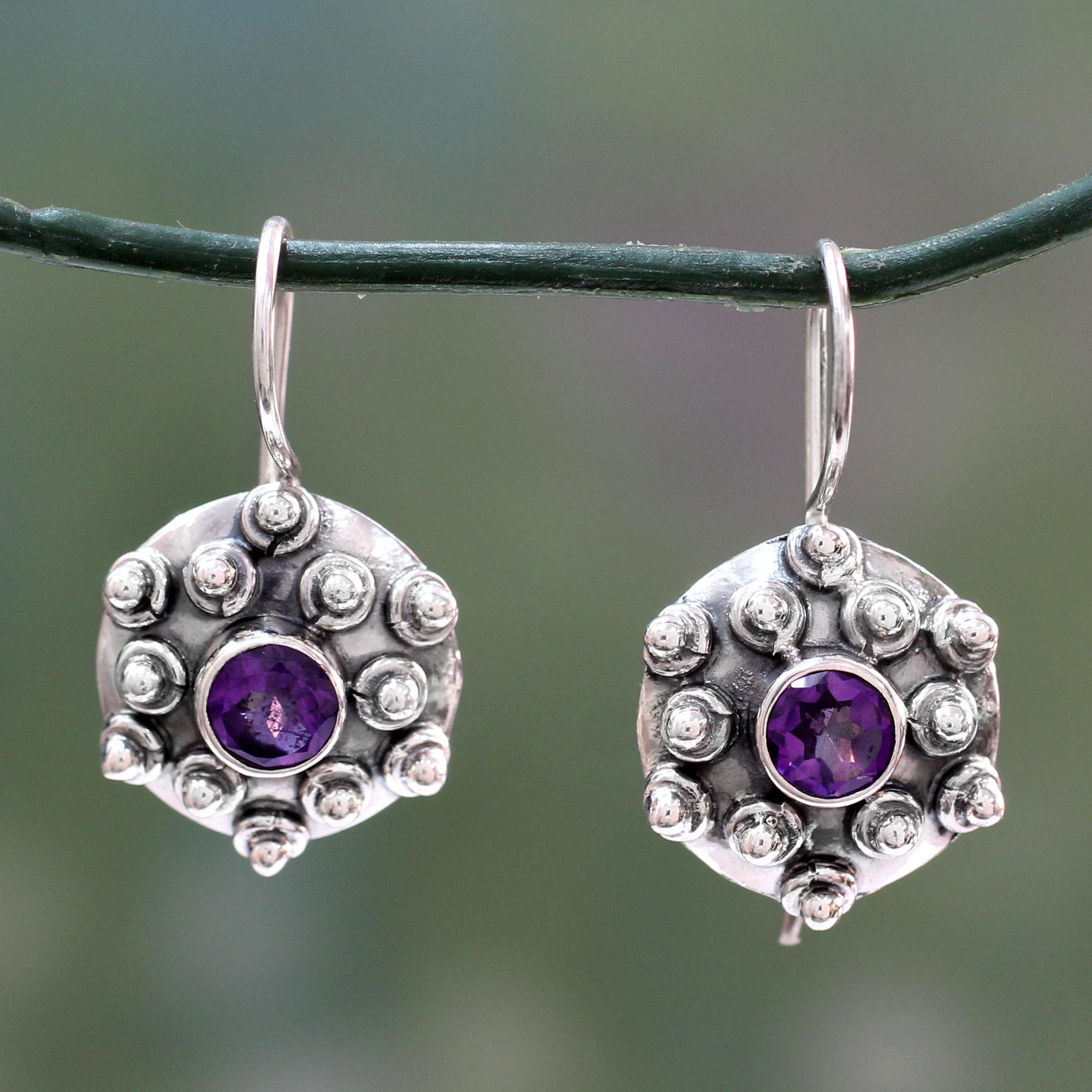 Premium Splendor Amethyst Drop Earrings