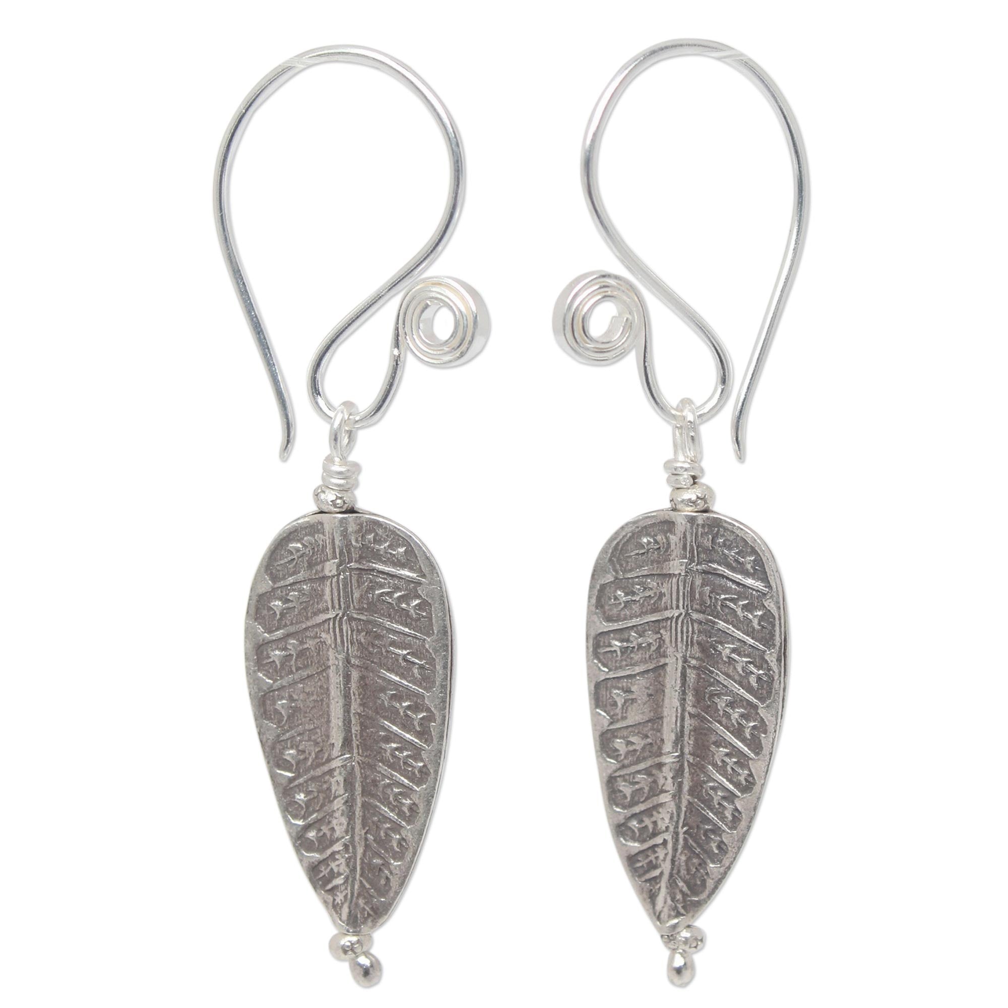 Premium Hill Tribe Forest Silver Leaf & Tree Earrings - Handcrafted Elegance