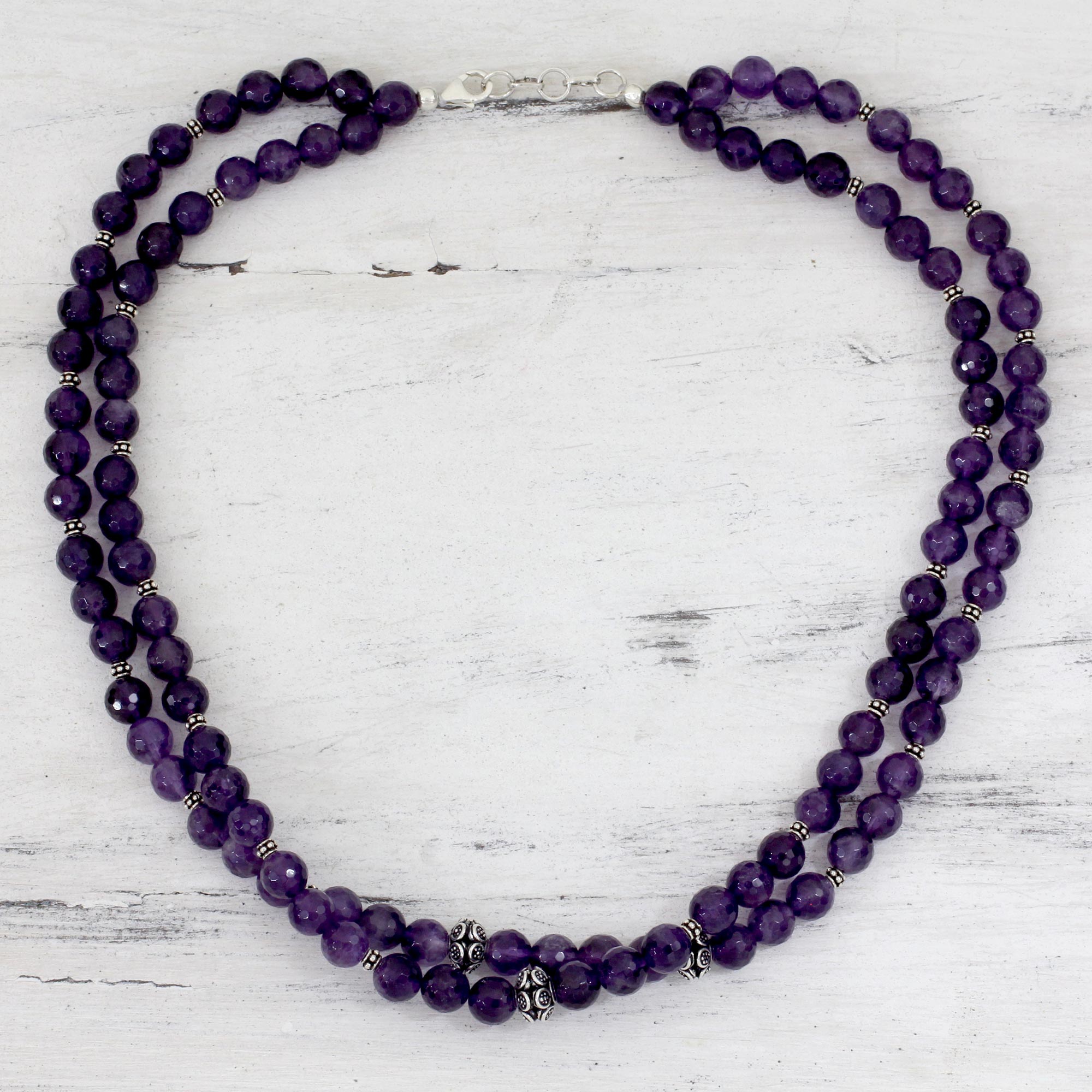 Premium Amethyst Double Strand Necklace - Wisdom's Fortune