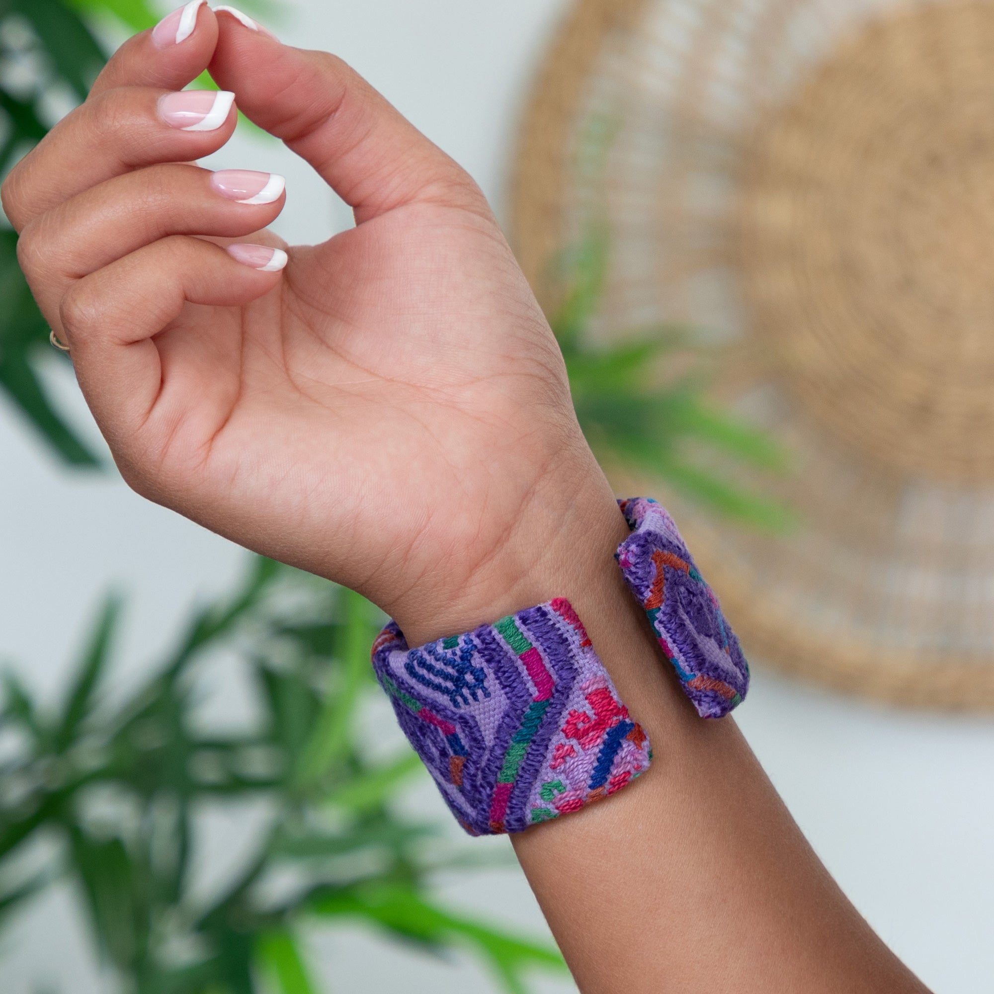 Premium Upcycled Huipil Cuff Bracelet - Handwoven Bohemian Style