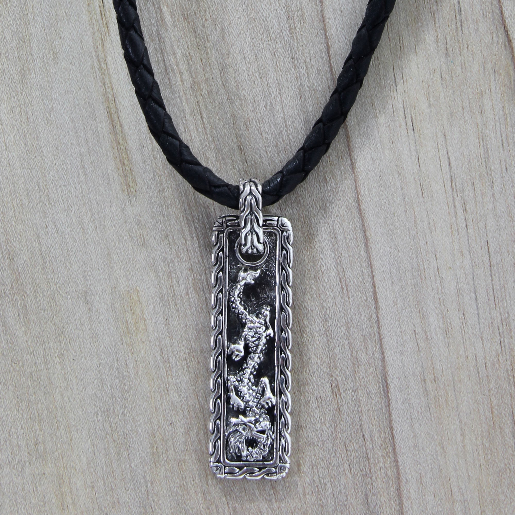 Premium Bold Dragon Men's Silver Pendant Necklace - Ultimate Style Statement