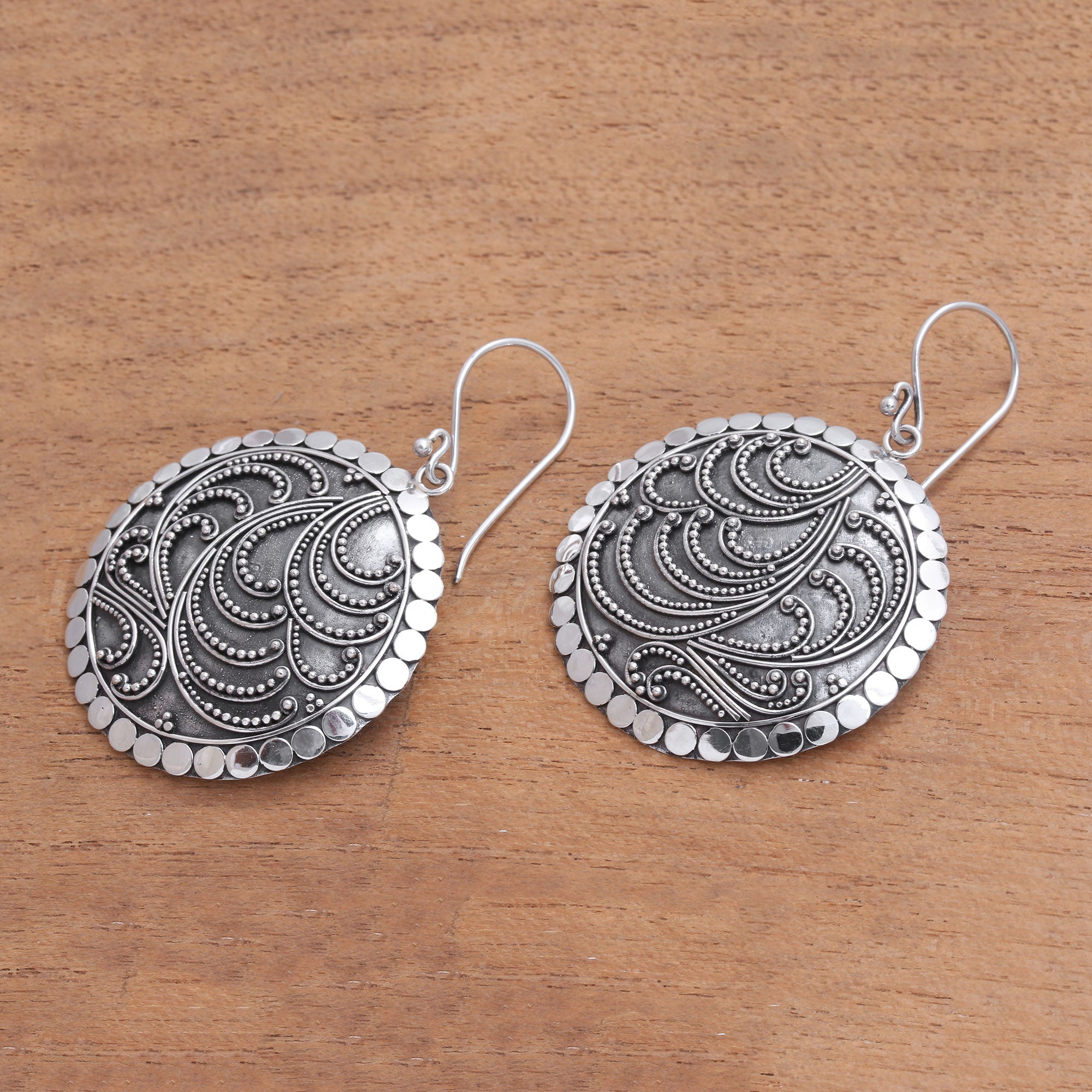 Premium Bali Artisan Sterling Silver Dangle Earrings - Sun Empress Collection