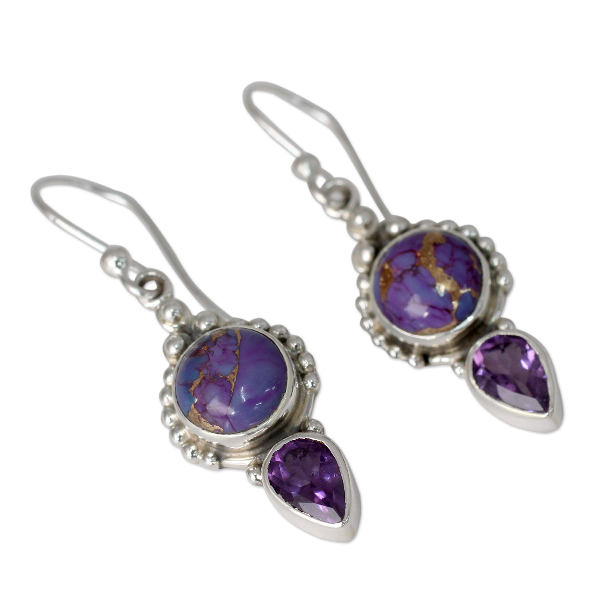 Premium Multi-Gem Sterling Silver Dangle Earrings