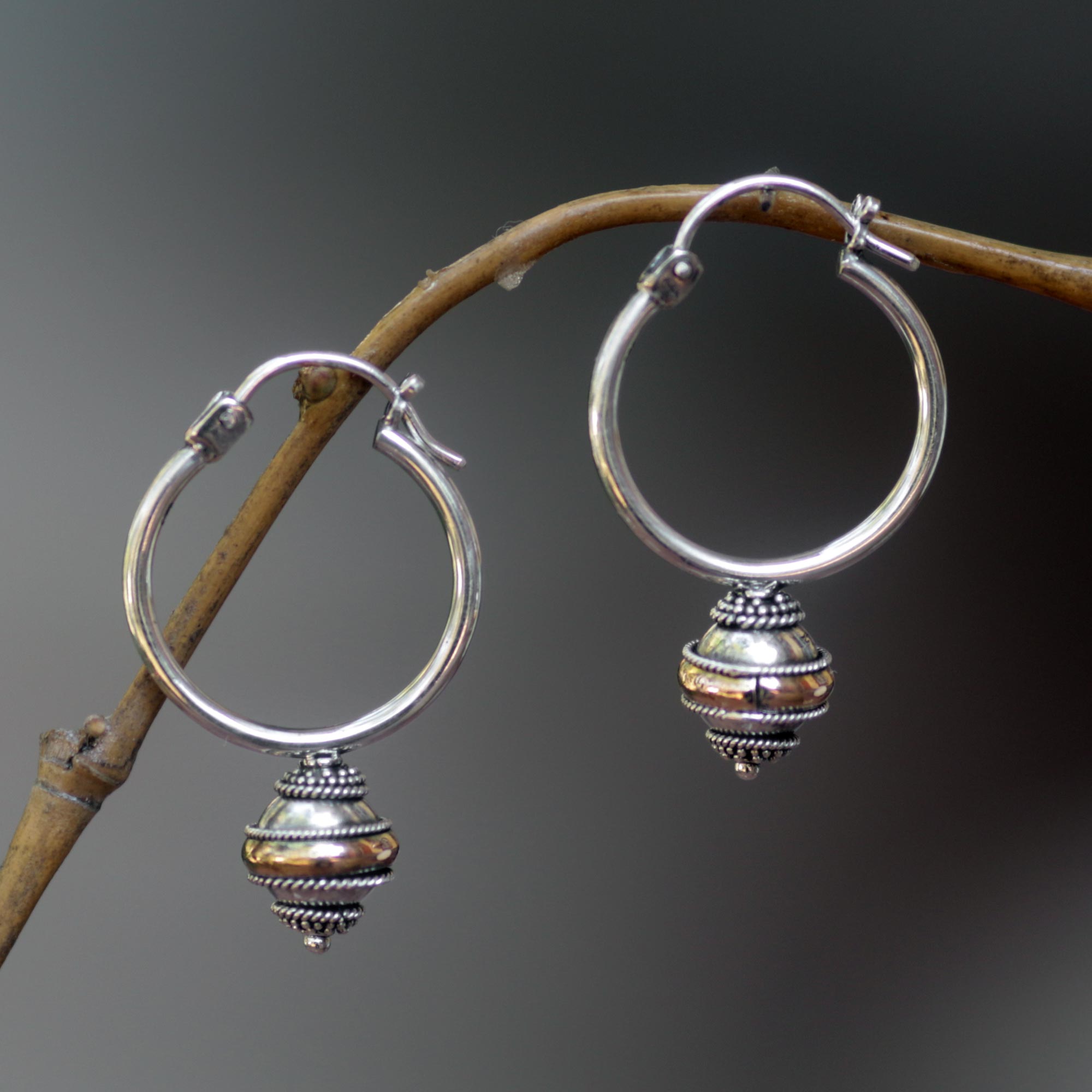 Premium Sterling Silver & Gold Plated Hoop Earrings - Handcrafted Elegance