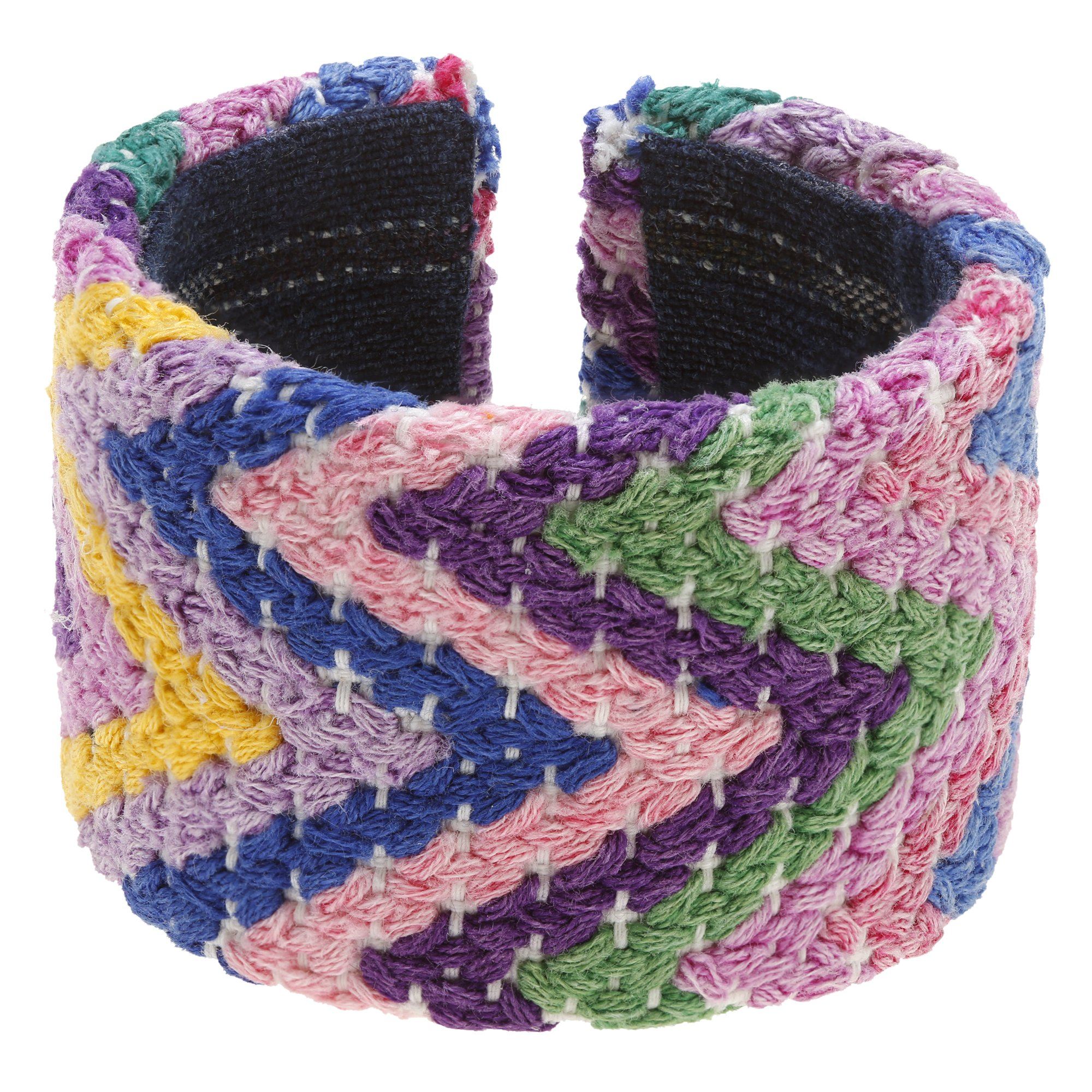 Premium Upcycled Huipil Cuff Bracelet - Handwoven Bohemian Style