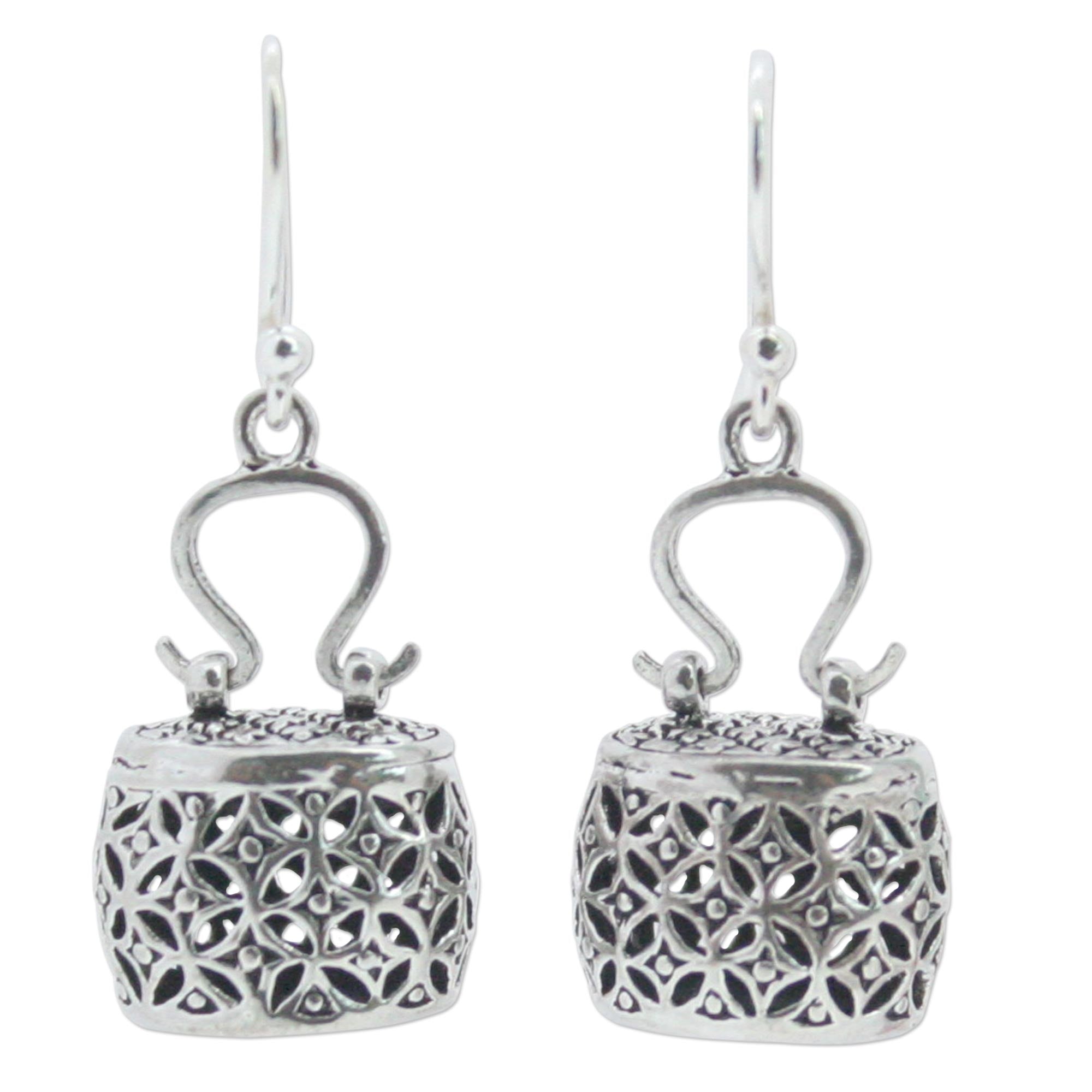 Premium Handcrafted Sterling Silver Evening Bag Dangle Earrings