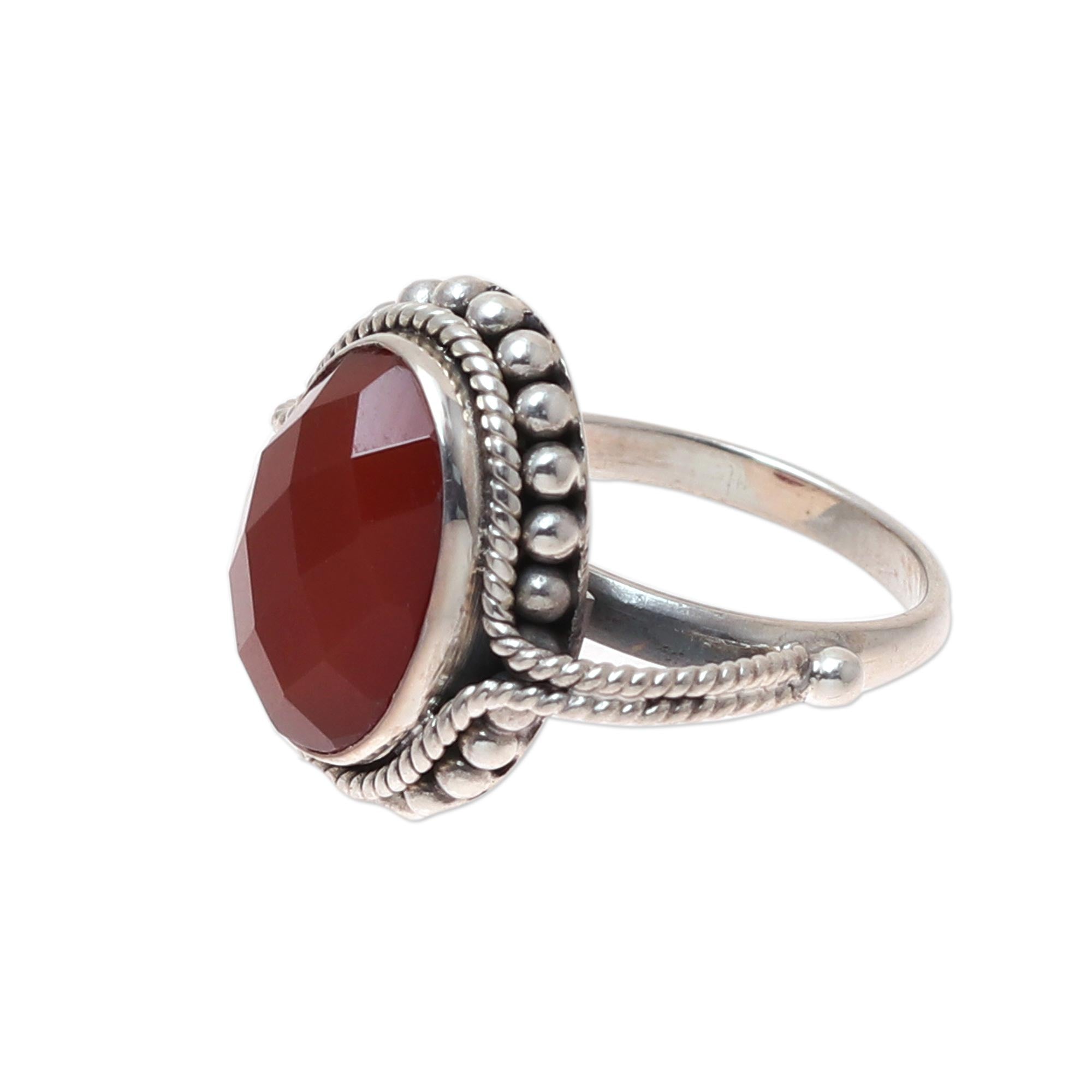 Premium Sun Afire Carnelian Ring – Handcrafted Sterling Silver Jewelry with Energy-Boosting Gemstone