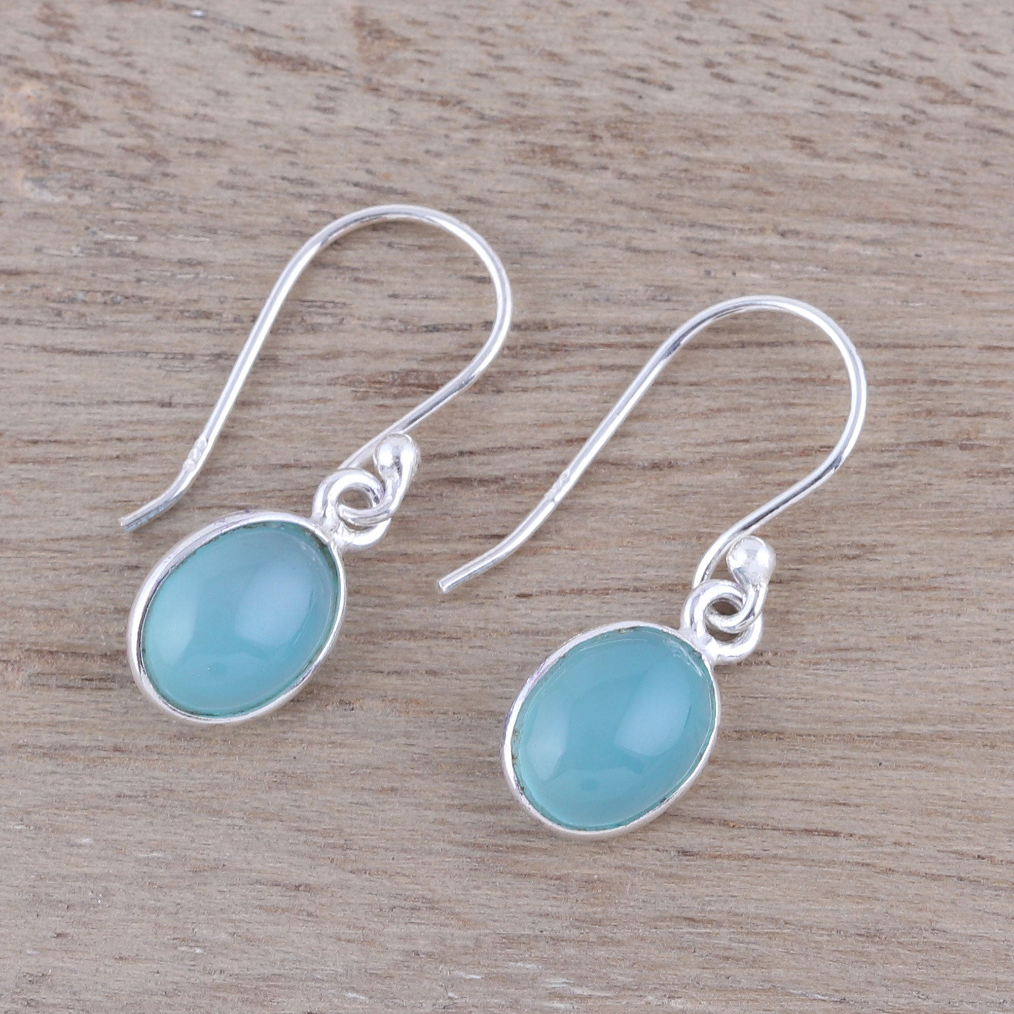 Premium Luminous Sky Blue Sterling Silver Earrings - Handmade Elegance