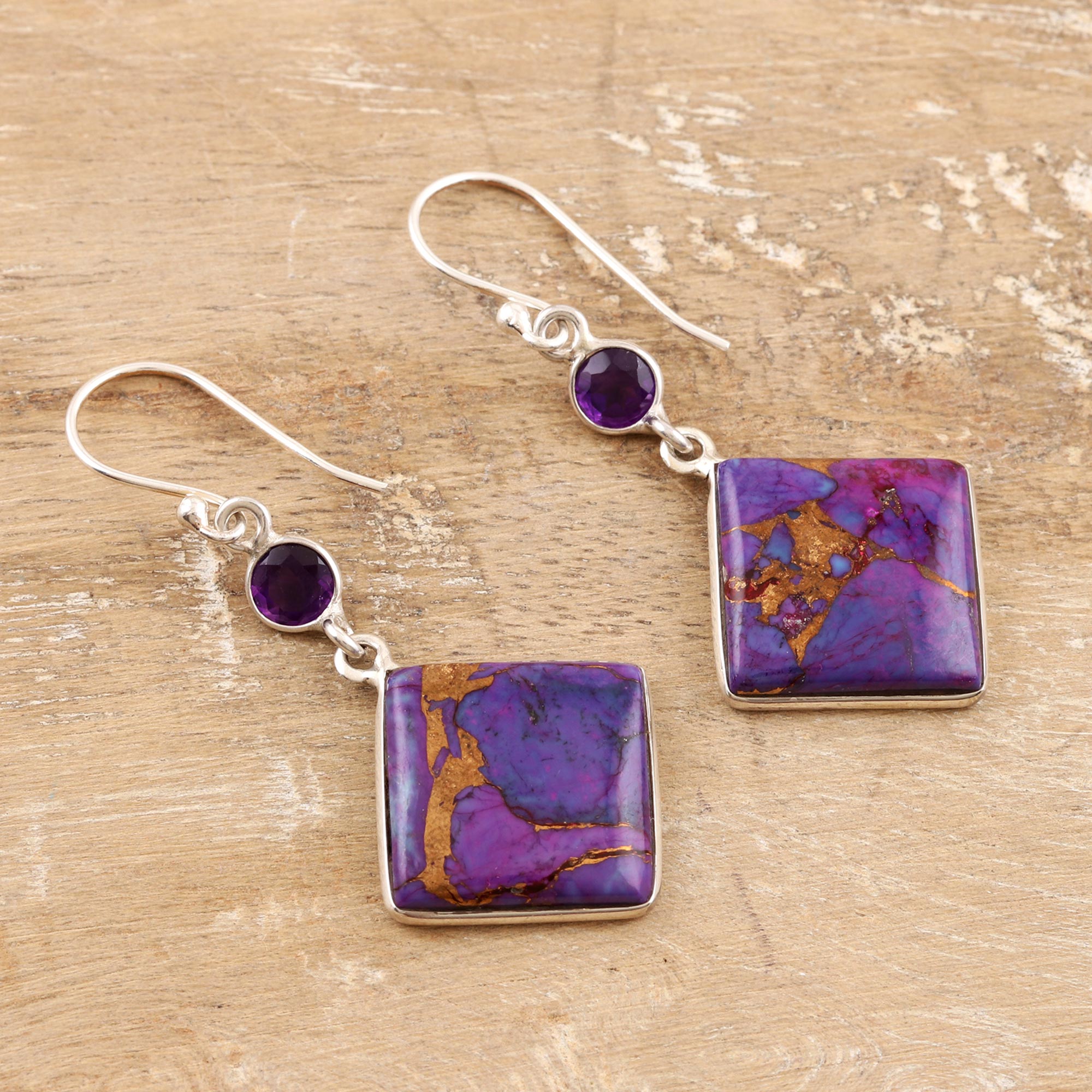 Premium Amethyst and Sterling Silver Dangle Earrings - Regal Purple Elegance