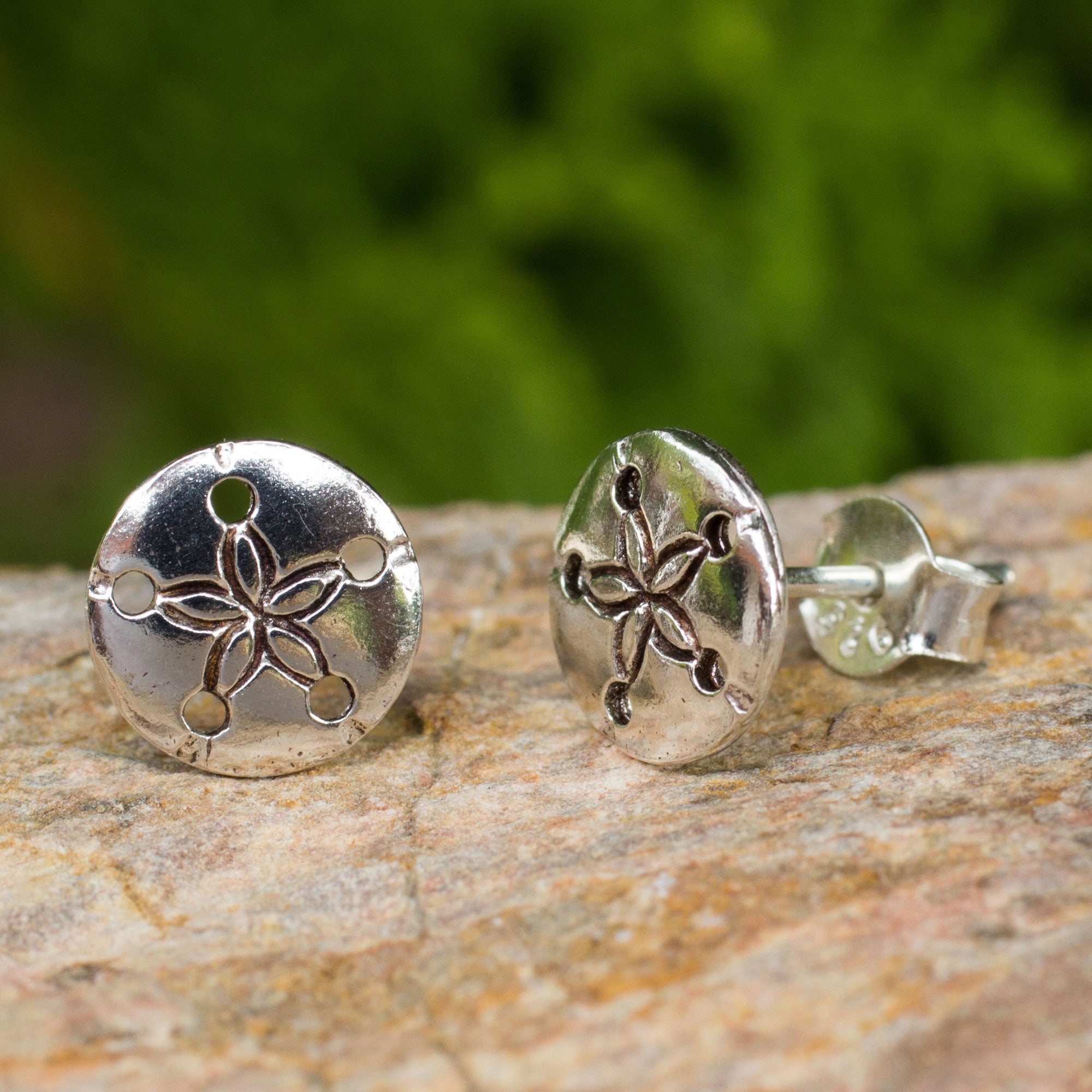 Premium Handcrafted Sand Dollar Sterling Silver Earrings - Coastal Elegance