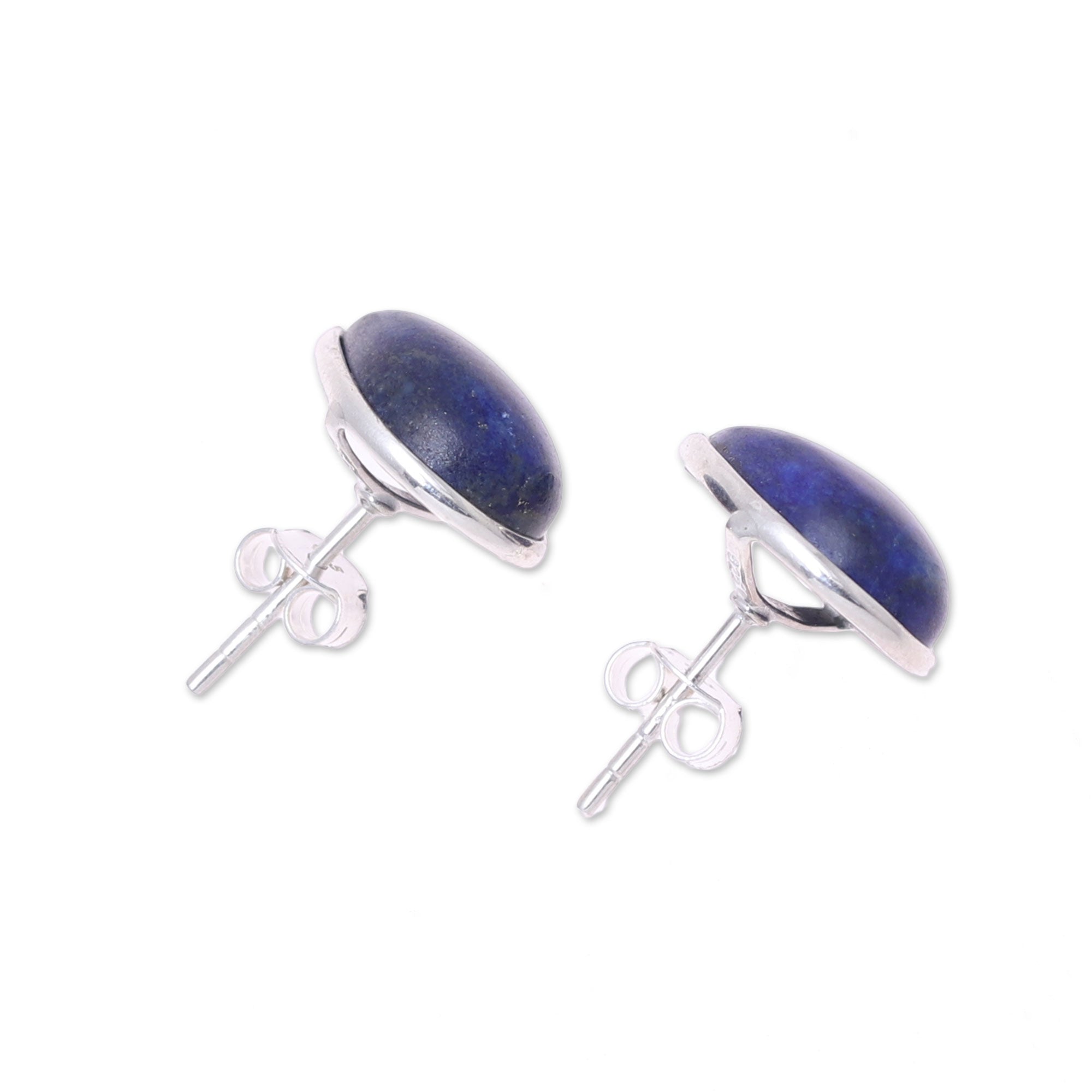 Premium Mystic Tears Lapis Lazuli Sterling Silver Earrings - Handcrafted in India