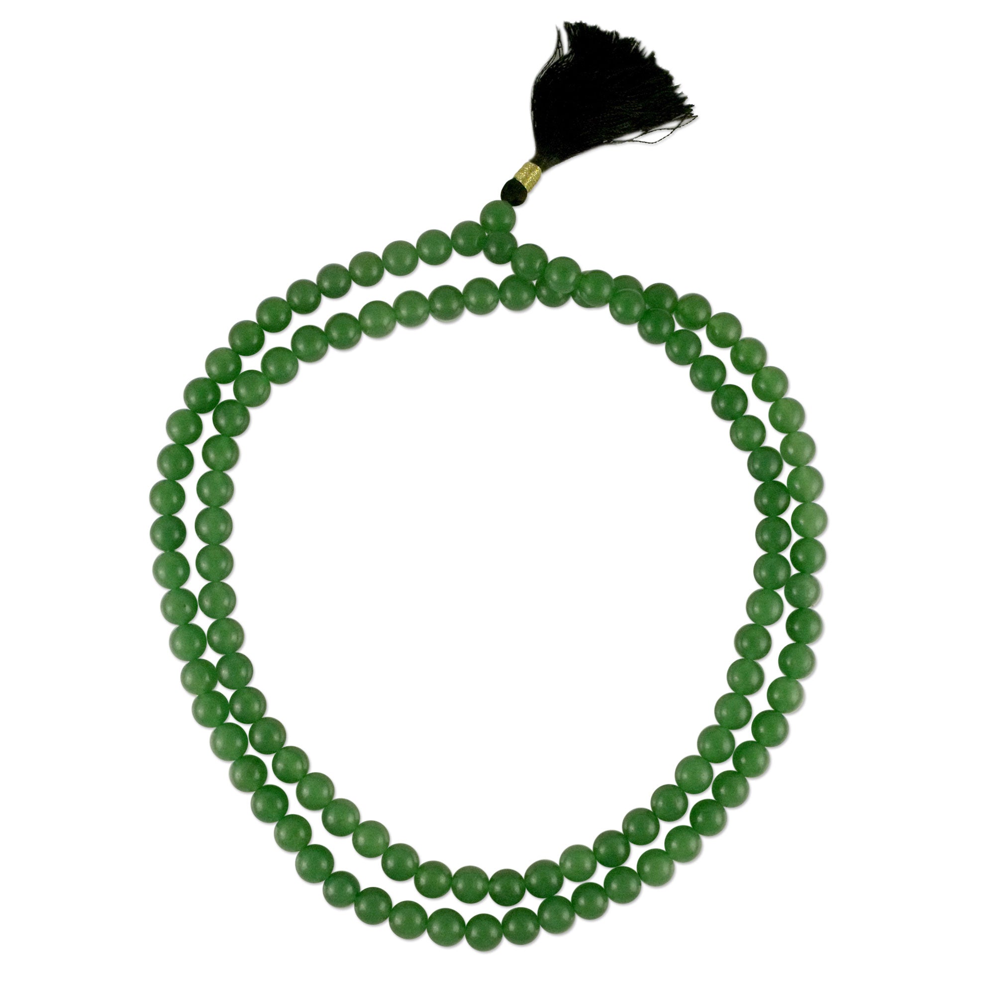 Premium Aventurine Jap Mala Necklace - Handcrafted Prayer Beads for Meditation & Luck