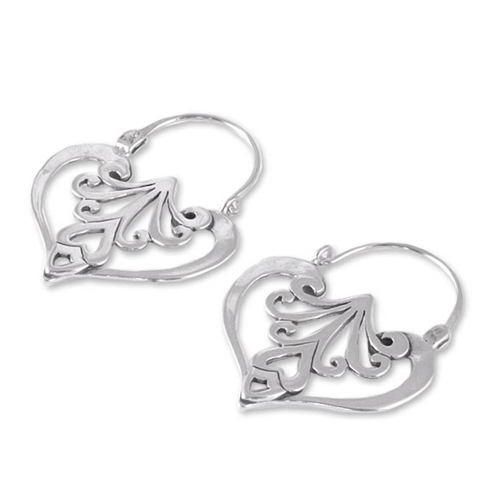 Premium Taxco Romance Sterling Silver Hoop Earrings