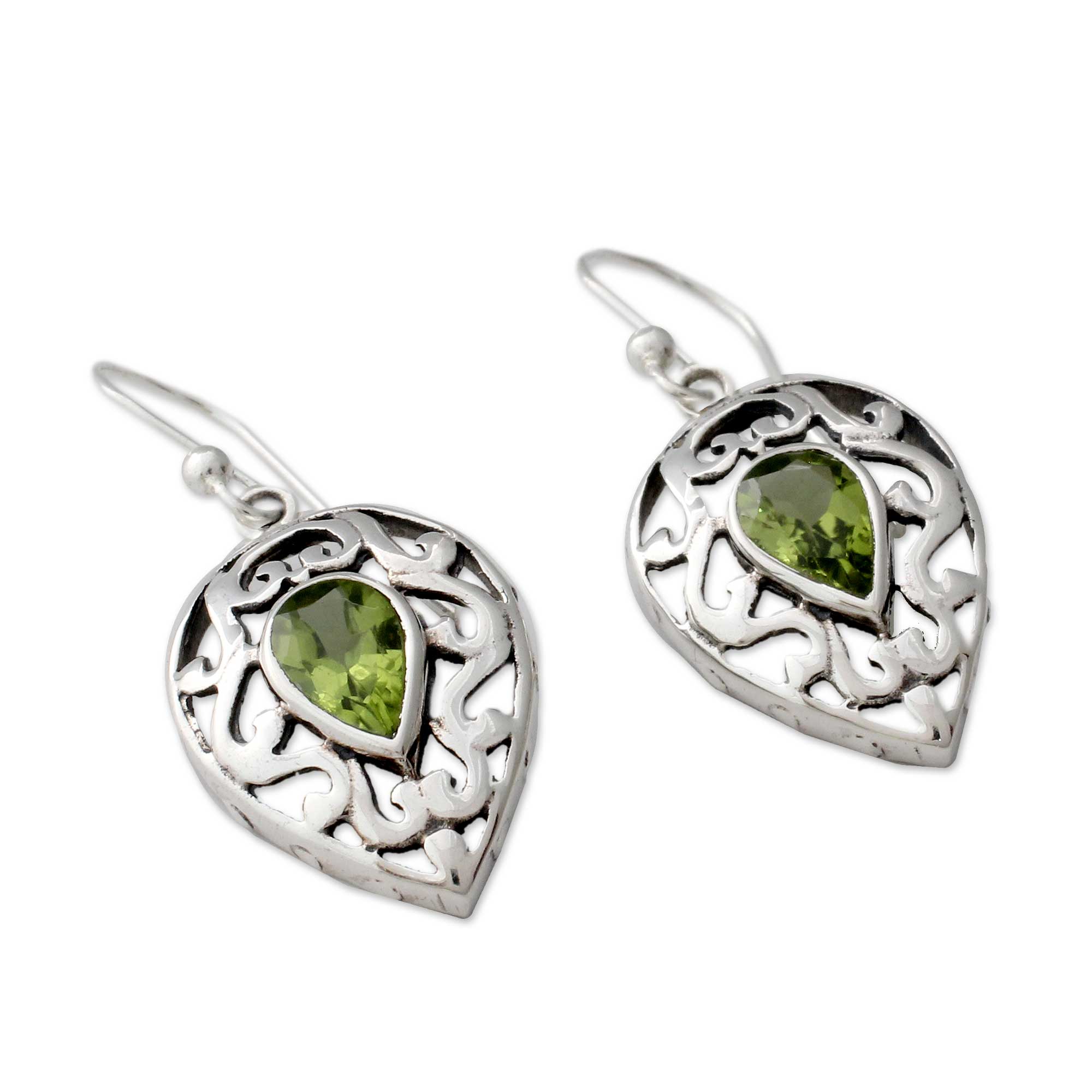 Premium Lime Lace Peridot Drop Earrings - Handcrafted Elegance