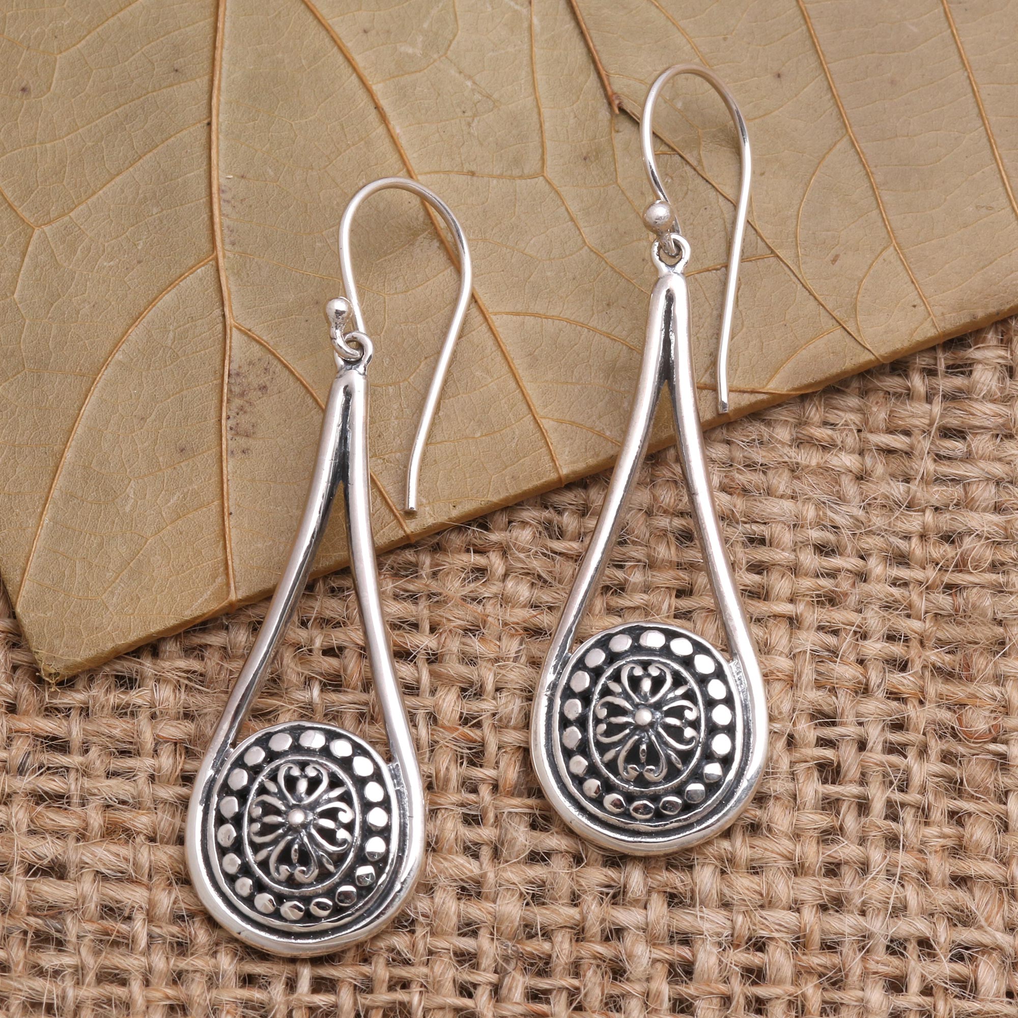 Premium Bali Jawan Sterling Silver Dangle Earrings - Handcrafted Elegance