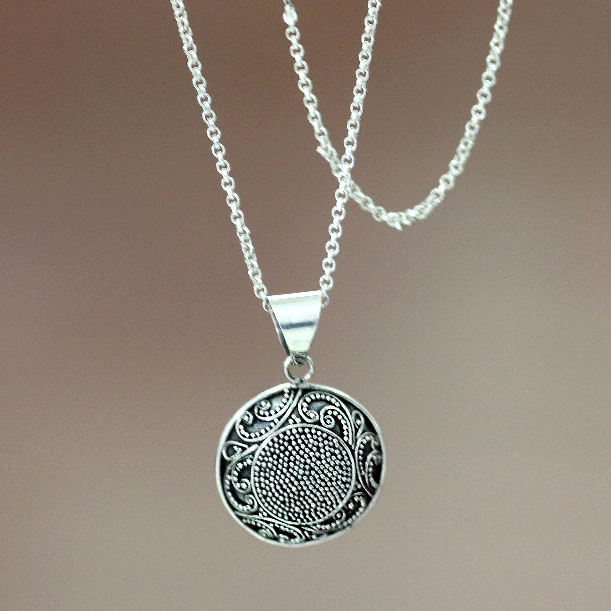 Premium Sterling Silver Fern Flower Amulet Necklace