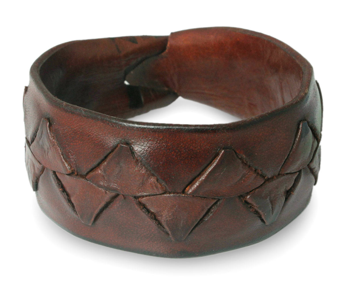 Premium Ayutthaya Brown Leather Bracelet for Men