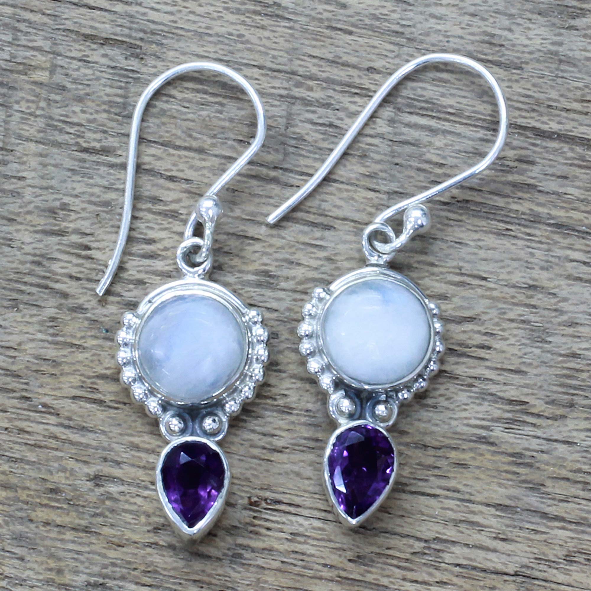 Premium Indian Rain Multi-Gem Sterling Silver Dangle Earrings