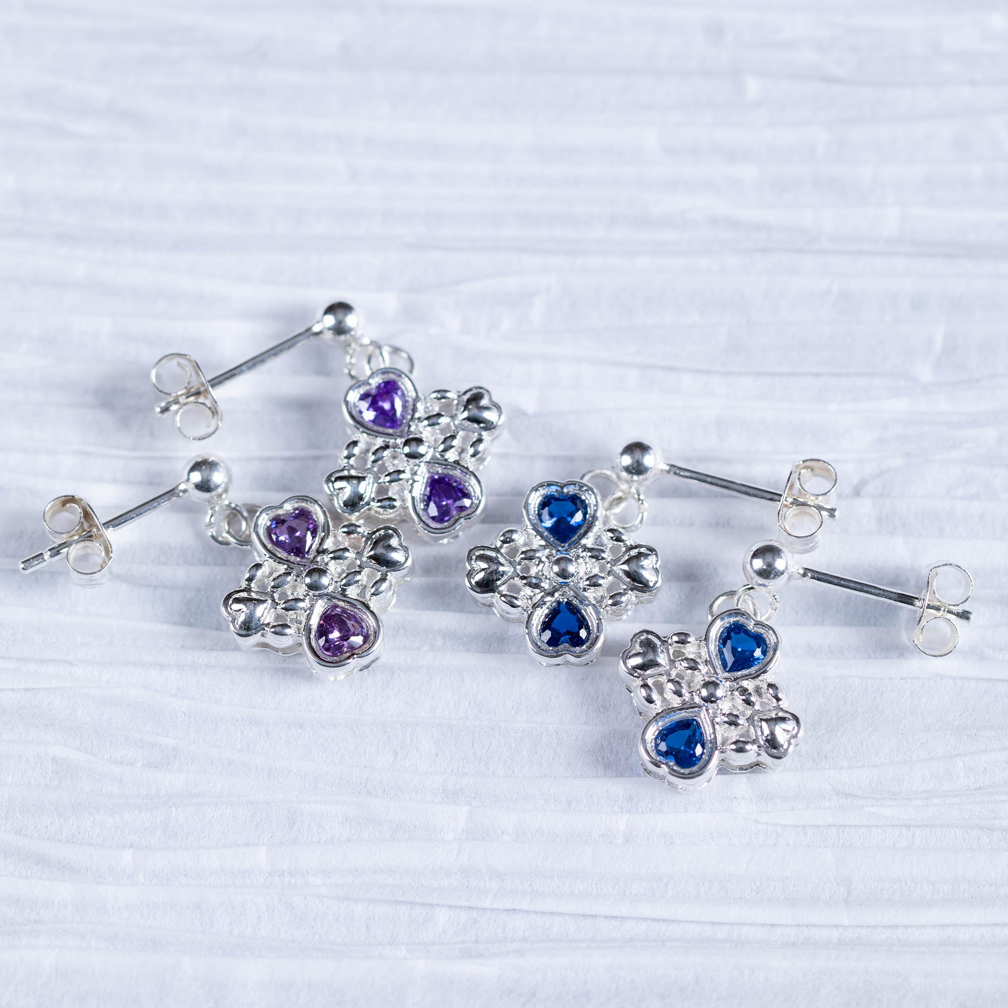 Premium Sterling Silver & Crystal Loved Paws Earrings