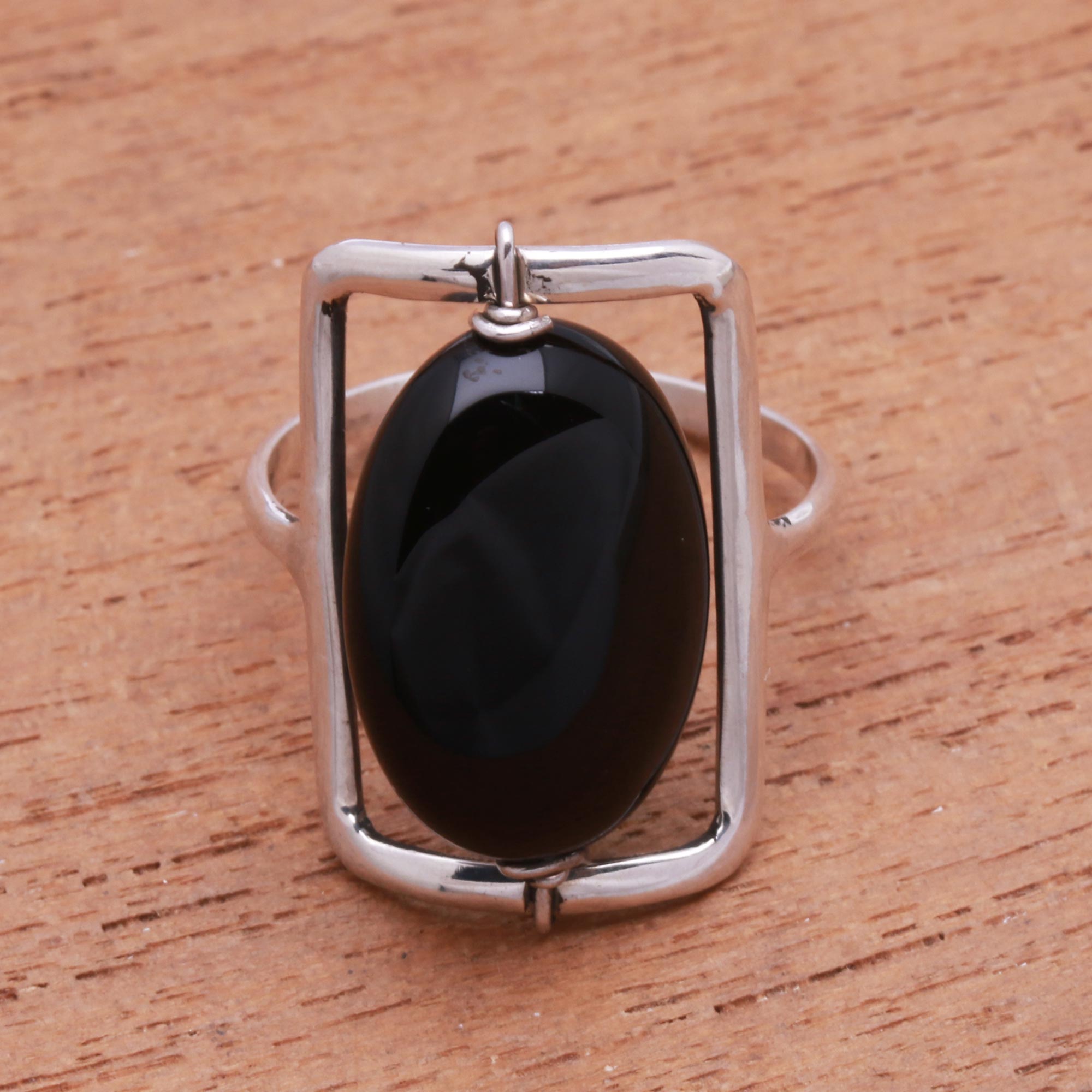 Premium Deep Soul Black Onyx Ring – Handcrafted in Bali