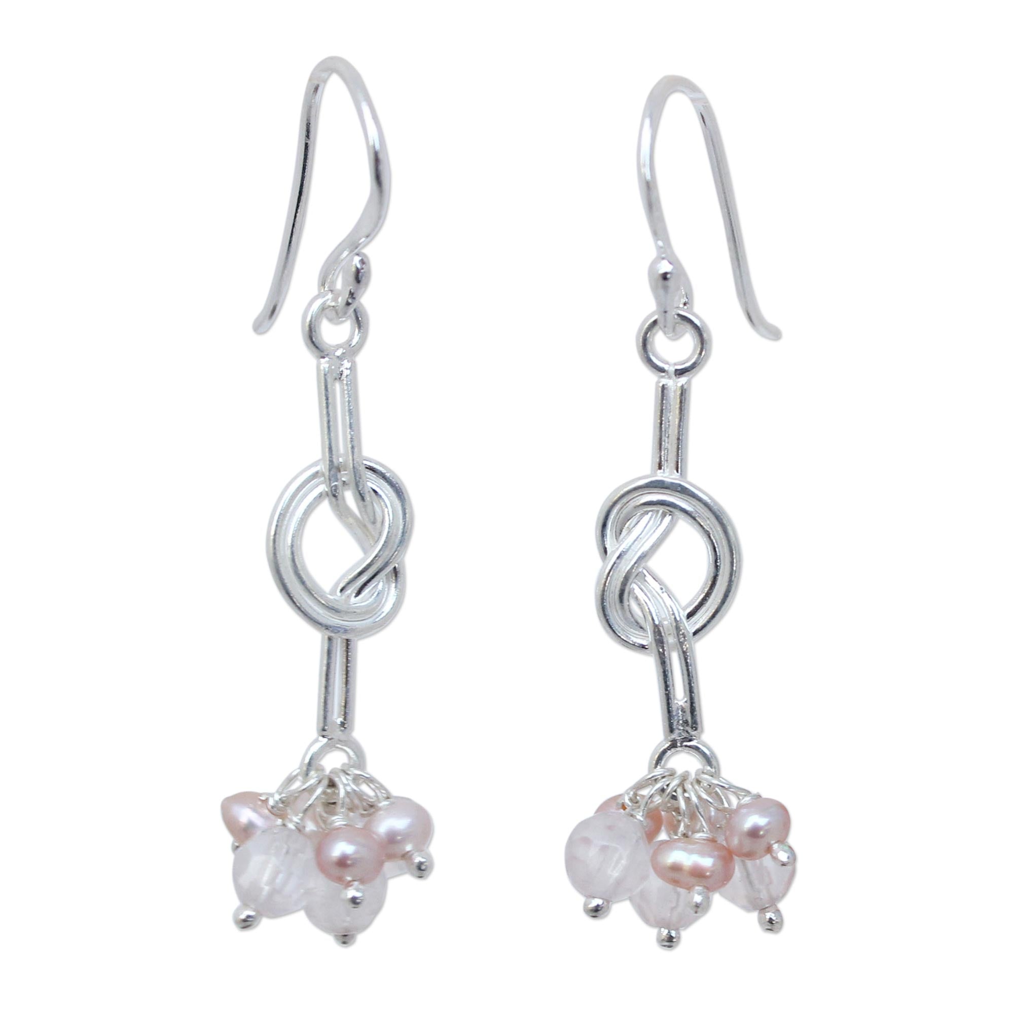 Premium Love Knots Thai Sterling Silver Pearl Earrings