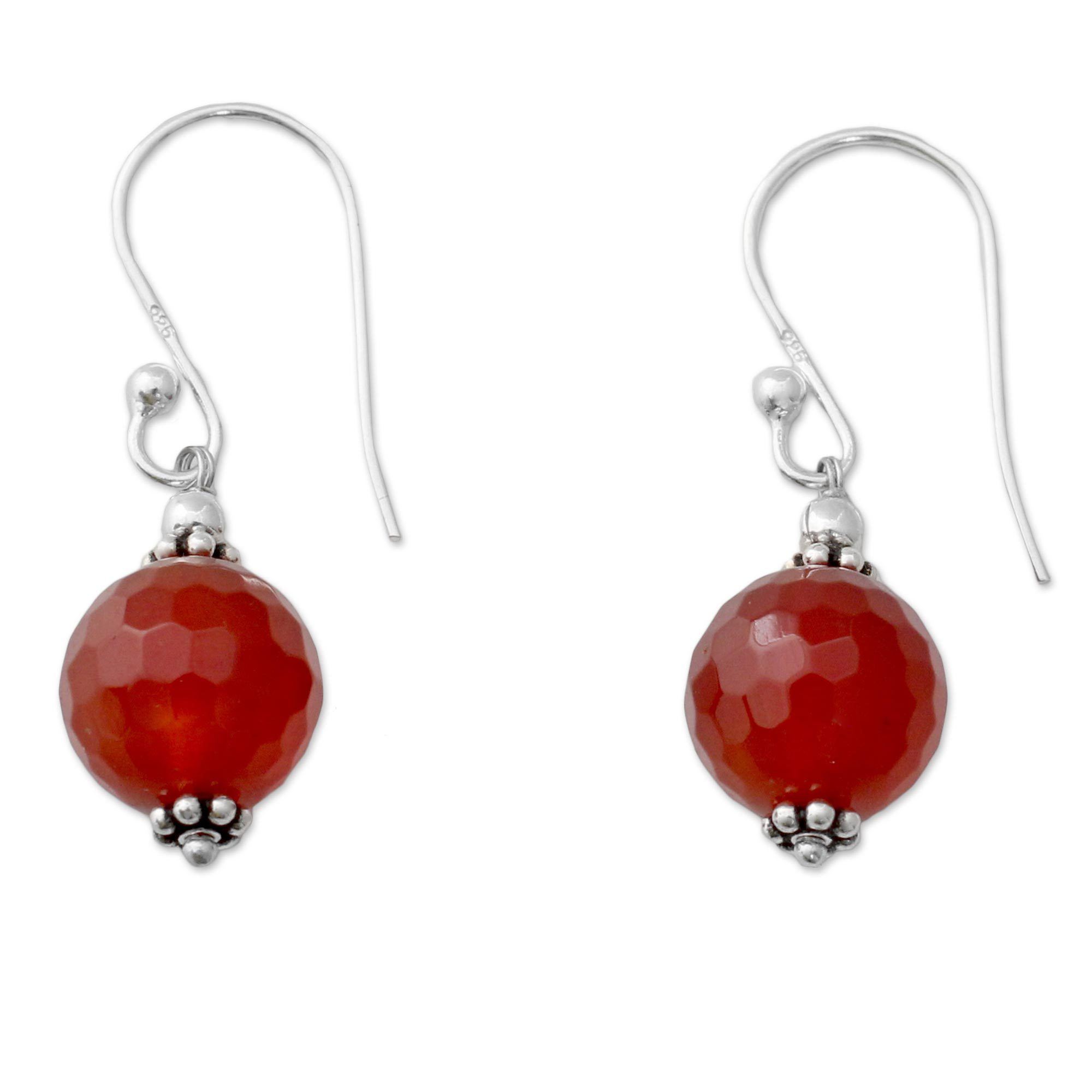 Premium Glorious Sunset Carnelian & Sterling Silver Hook Earrings