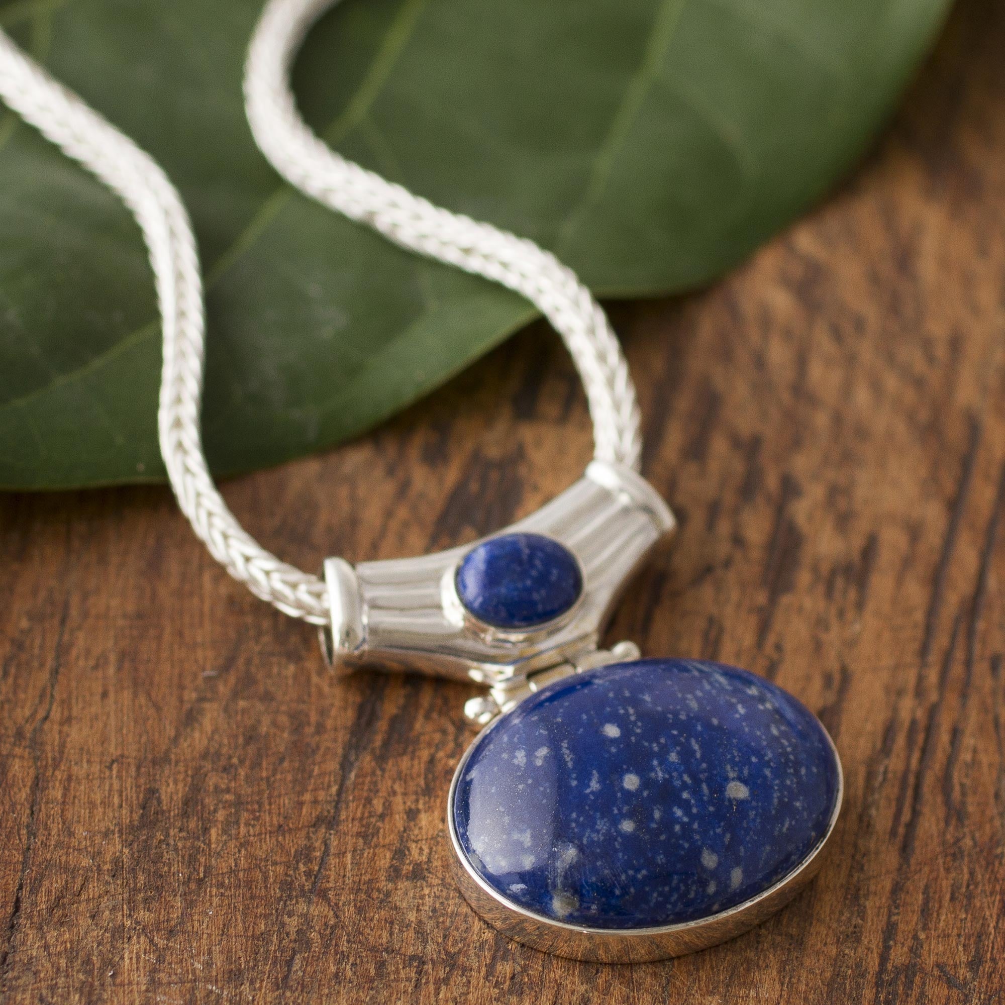 Premium Pacific Wisdom Sterling Silver & Lapis Lazuli Pendant Necklace