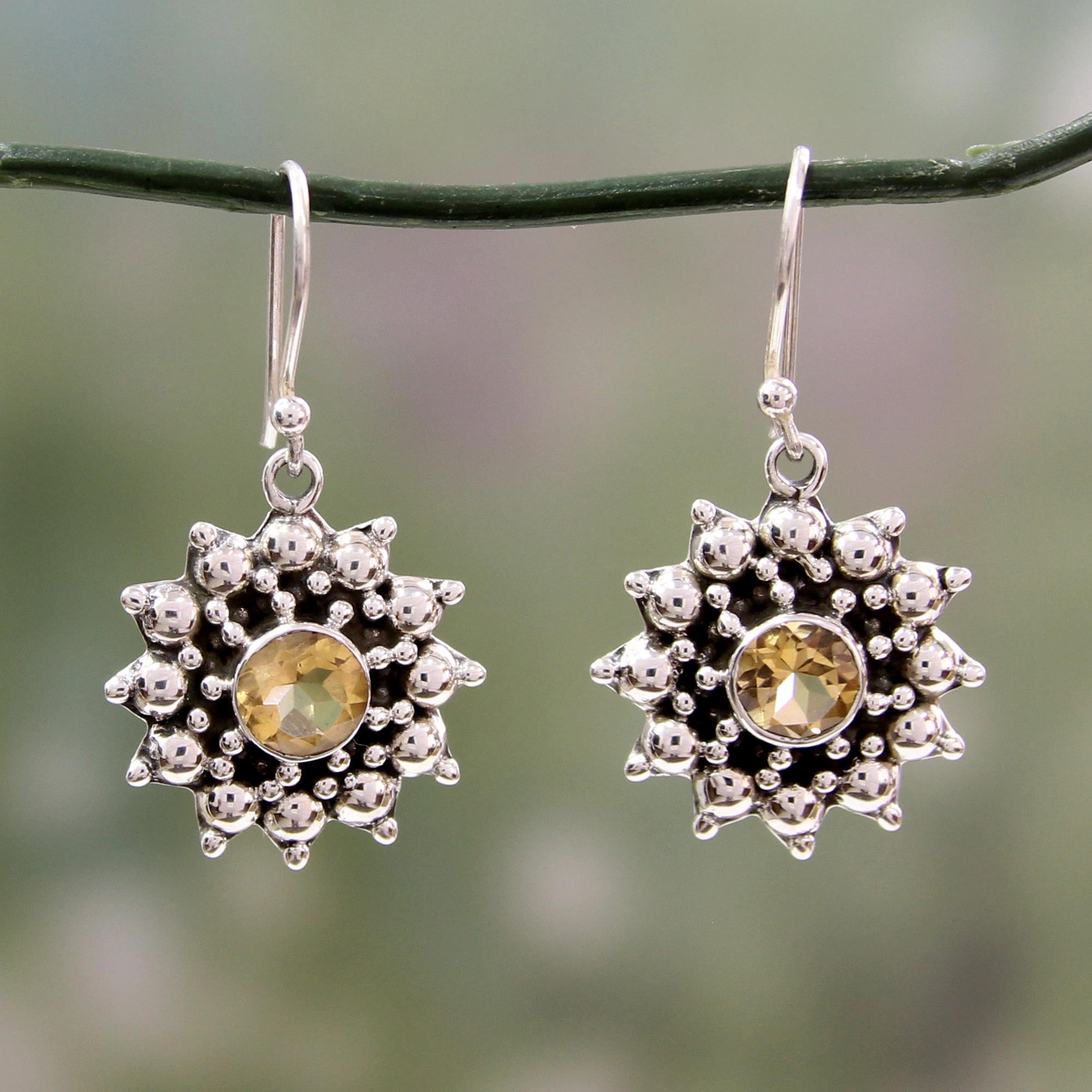 Premium Star Citrine & Silver Dangle Earrings - Ultimate November Birthstone Jewelry