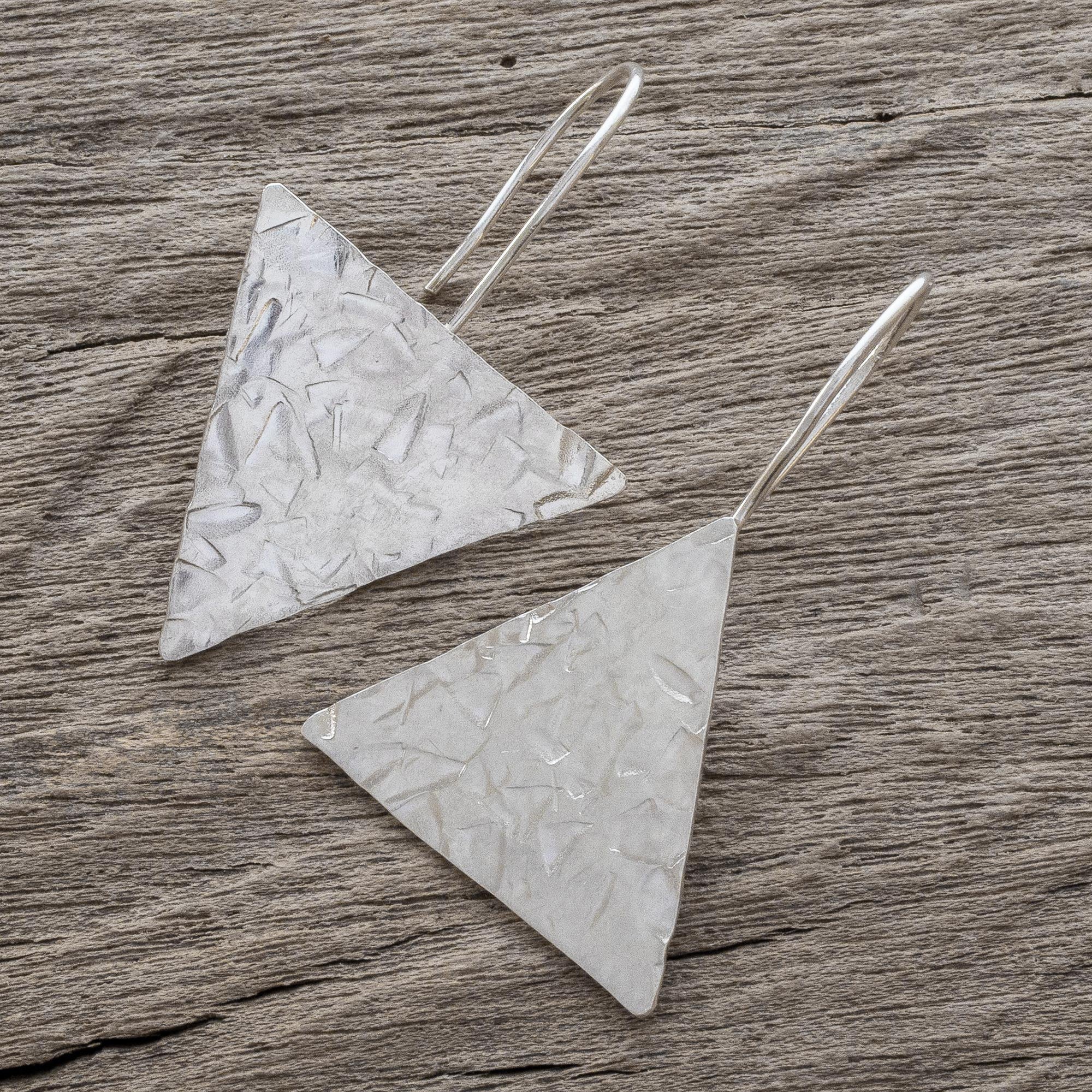 Premium Modern Sterling Silver Asymmetric Geometric Earrings by Soledad Borel