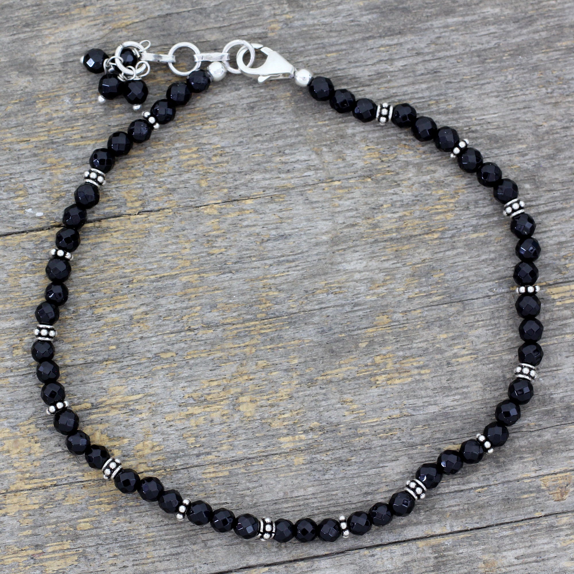 Premium Midnight Grace Beaded Anklet - Ultimate Elegance