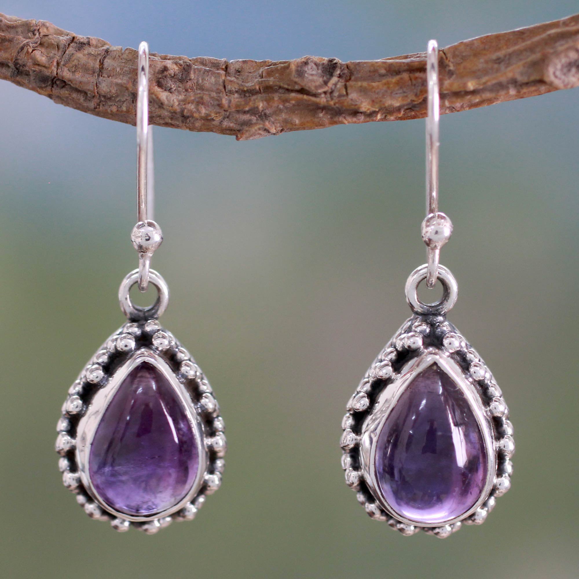 Premium Kiss Me Fair Trade Amethyst Earrings - Ultimate Elegance