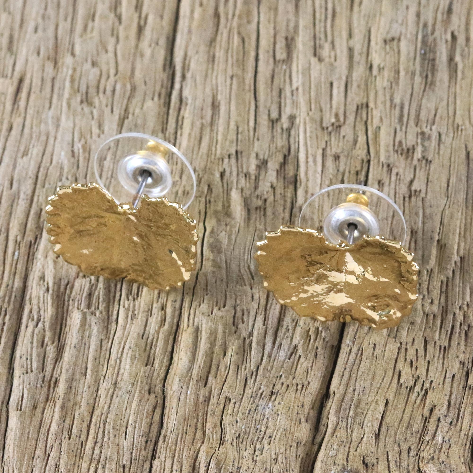 Premium Gold-Plated Centella Leaf Earrings - Handcrafted in Thailand