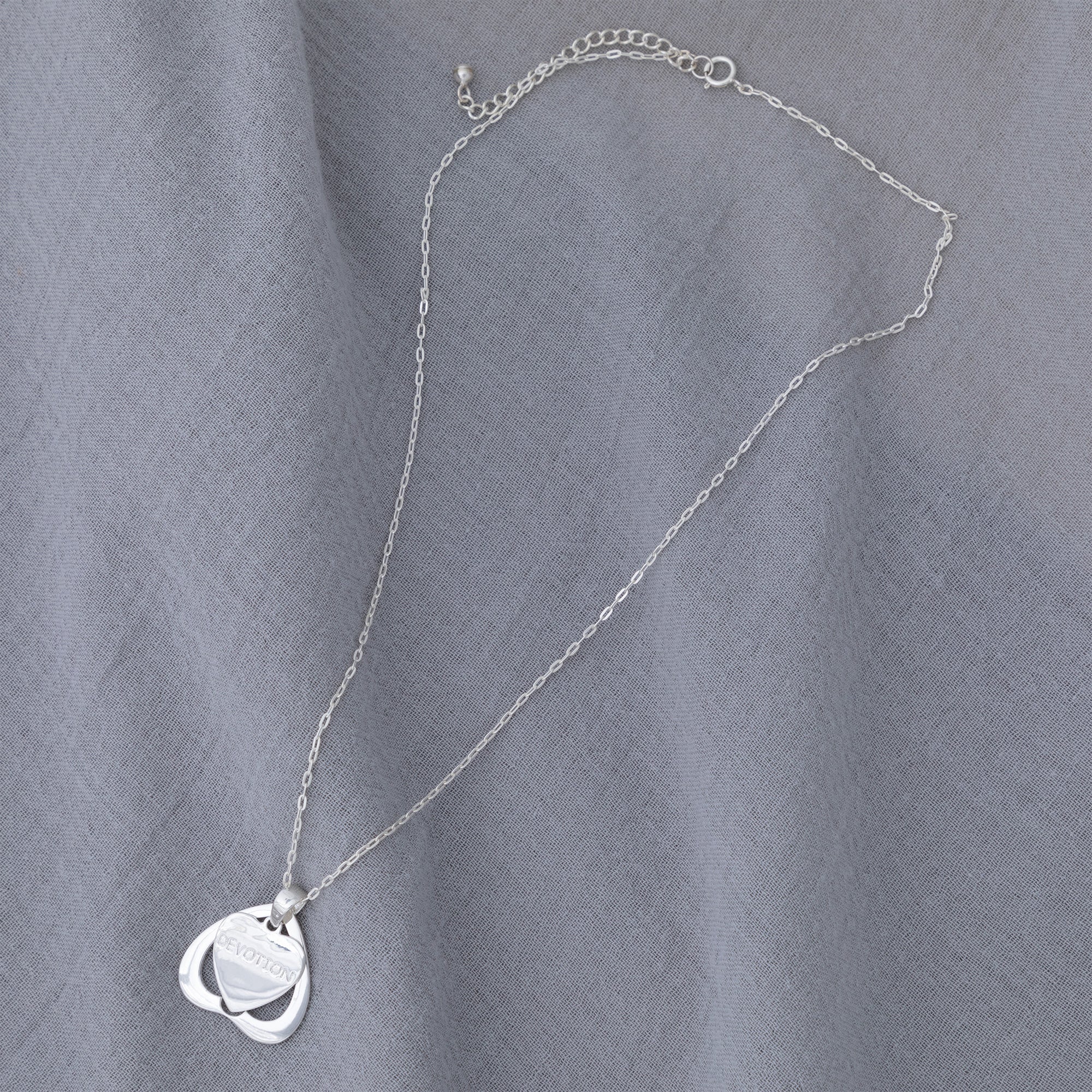 Premium Sterling Silver Tibetan Devotion Heart Necklace