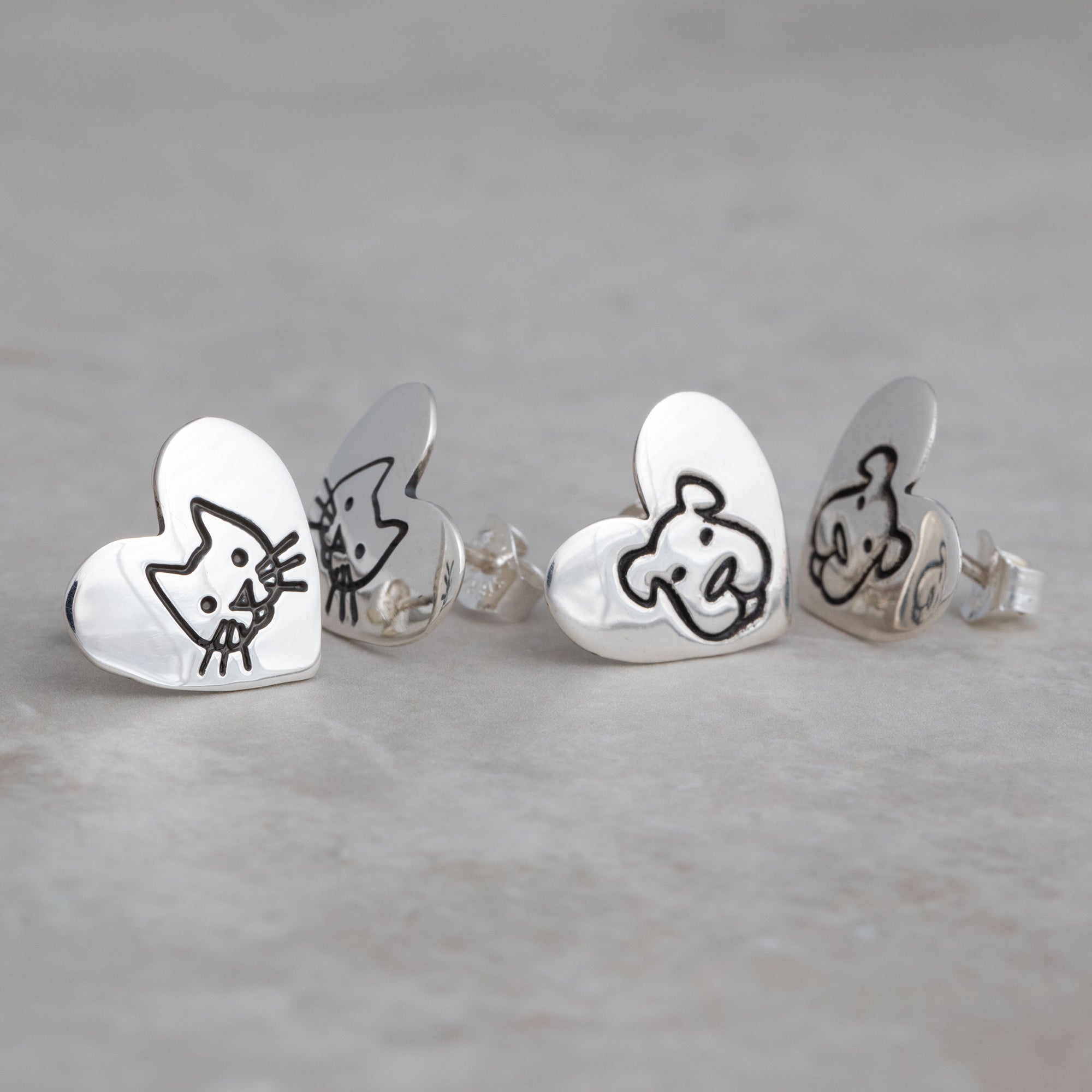 Premium Sterling Silver Heart Post Earrings - Handmade Fair-Trade Jewelry