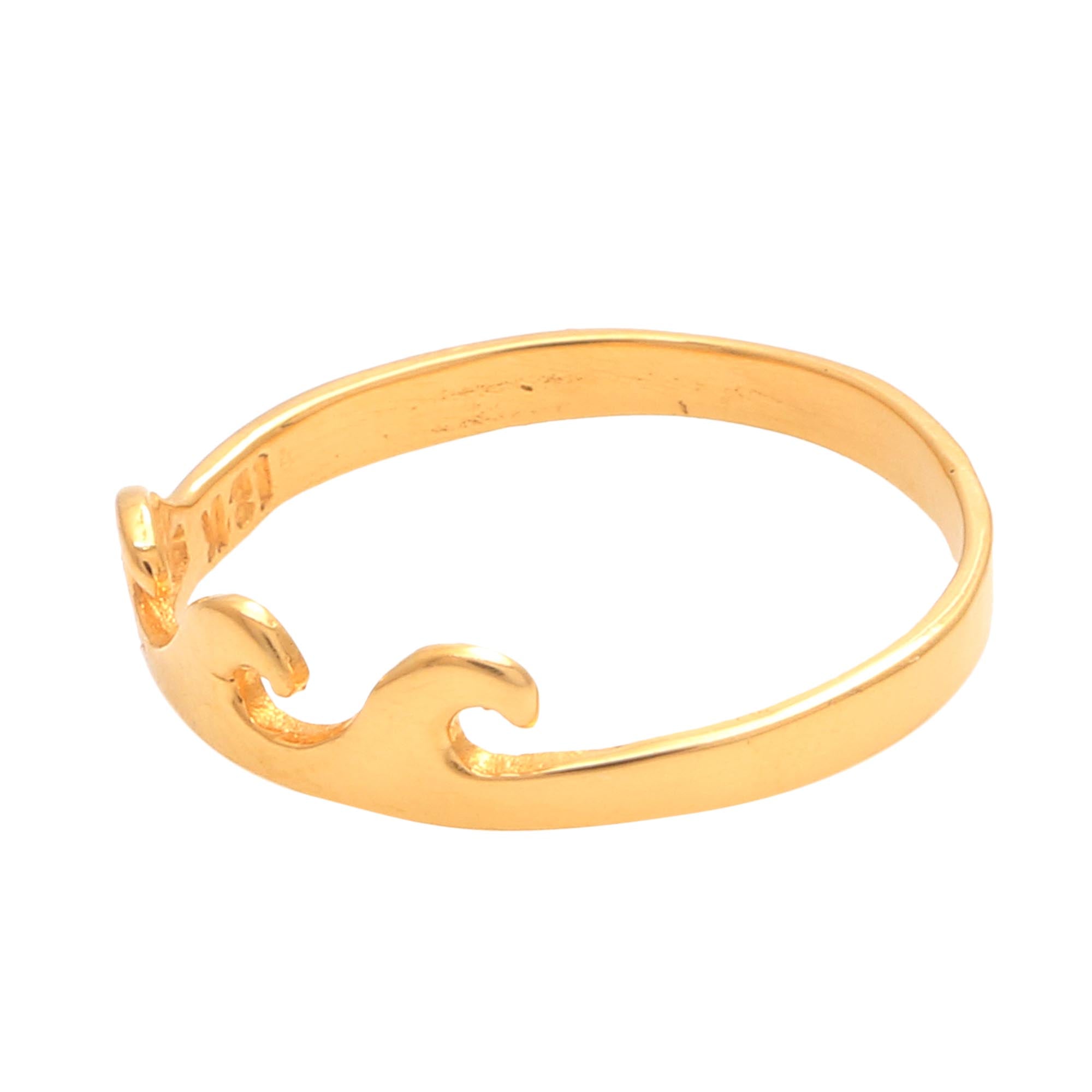 Premium Indonesian Waves Gold-Plated Sterling Silver Band Ring | Handcrafted in Bali