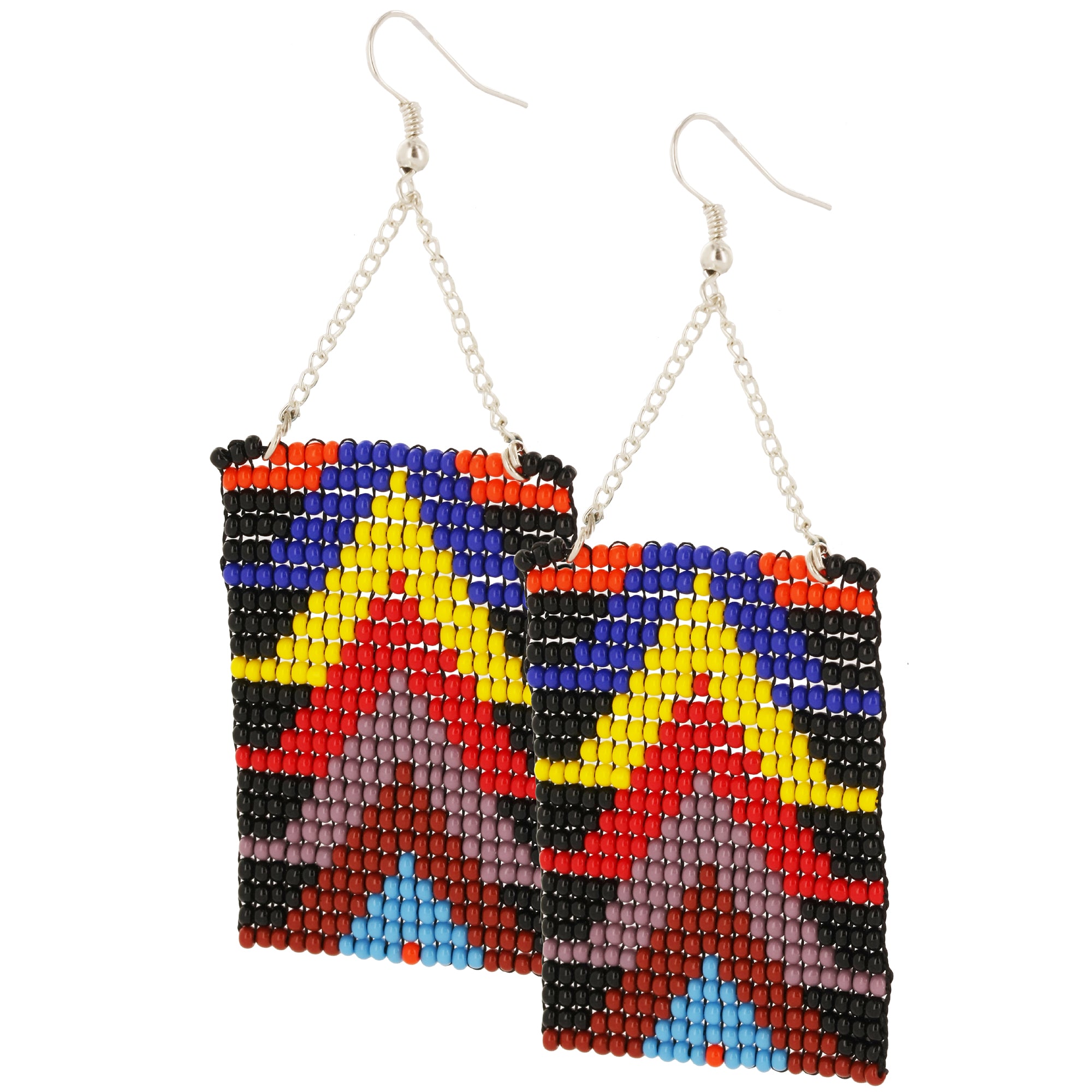 Premium Boho Geometric Beaded Earrings - Handmade in Guatemala