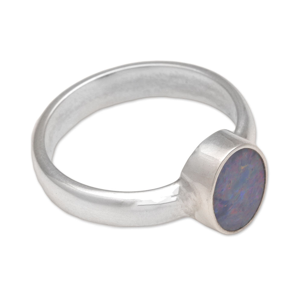 Premium Sky Blue Opal Sterling Silver Ring – Handcrafted Elegance