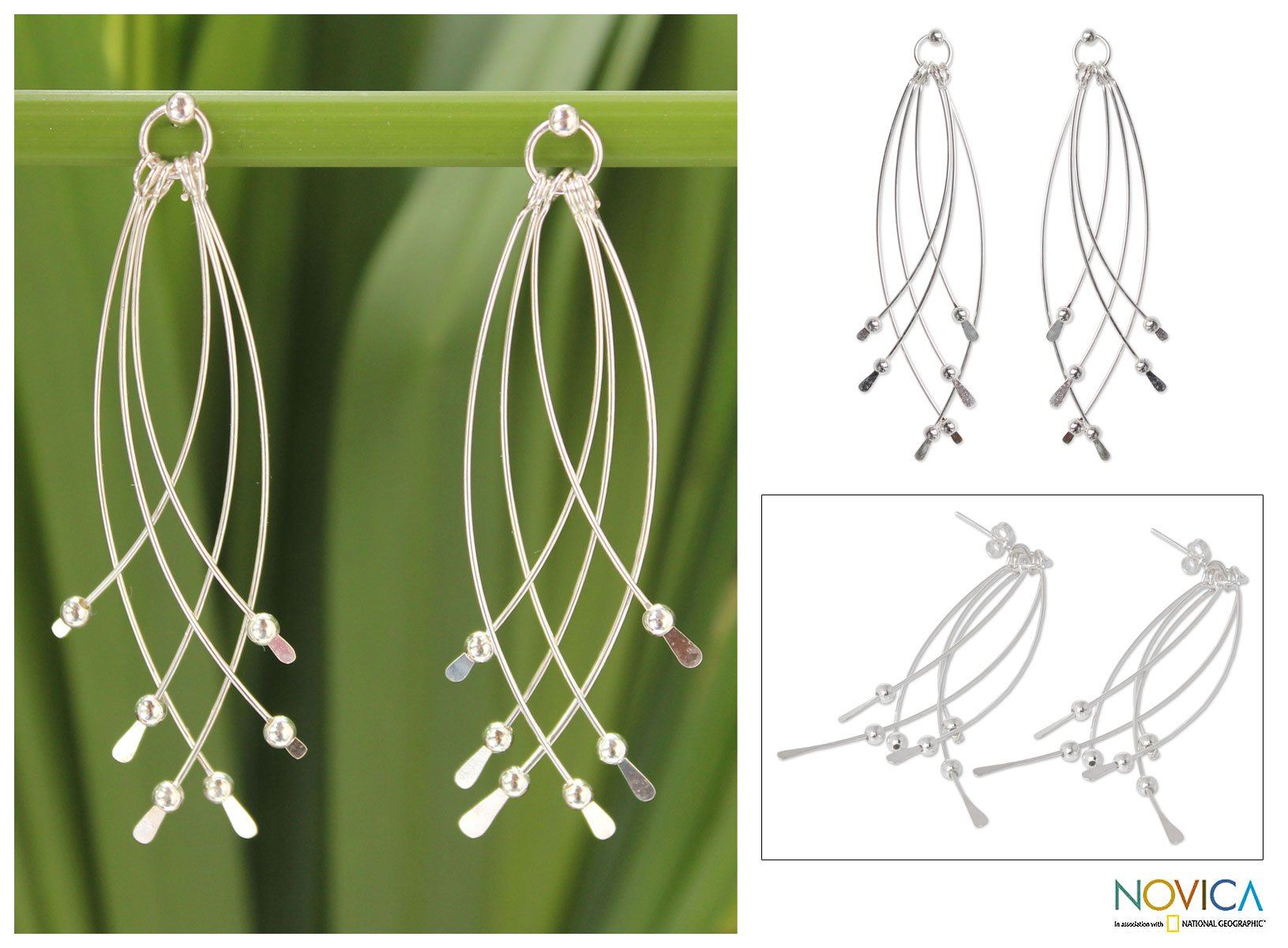 Premium Early Rain Sterling Silver Dangle Earrings