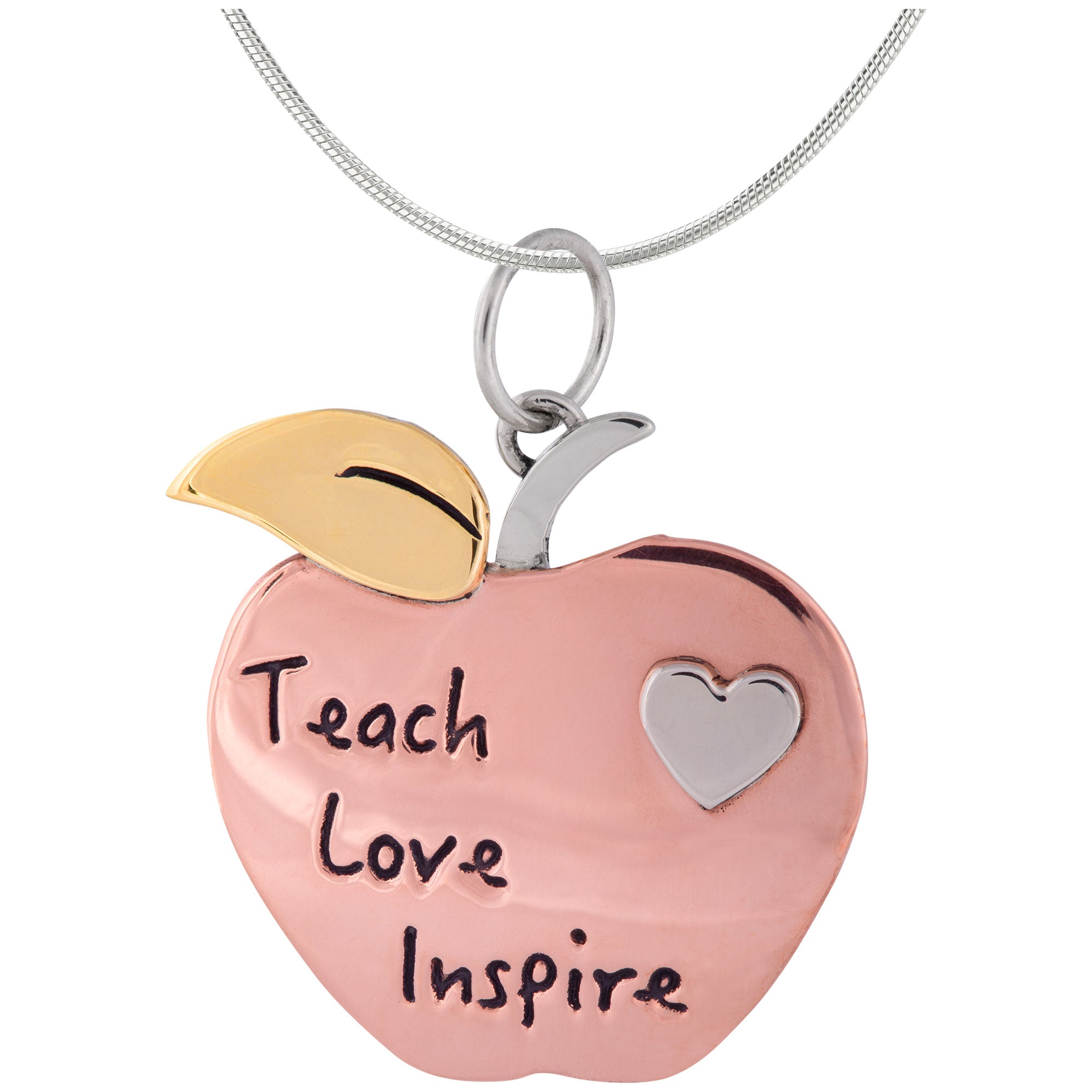 Premium Teacher Appreciation Mixed Metal Necklace - Teach Love Inspire