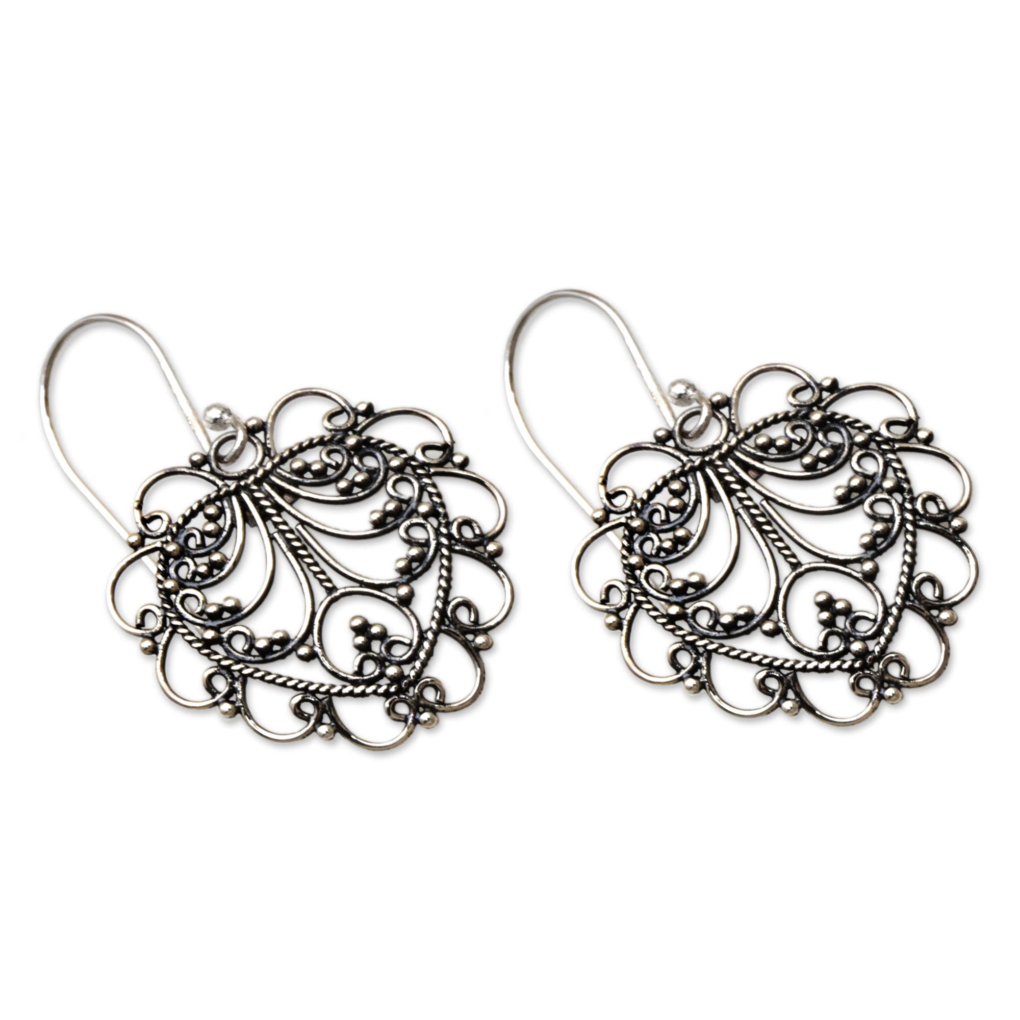 Premium Valentine Vine Sterling Silver Heart Earrings