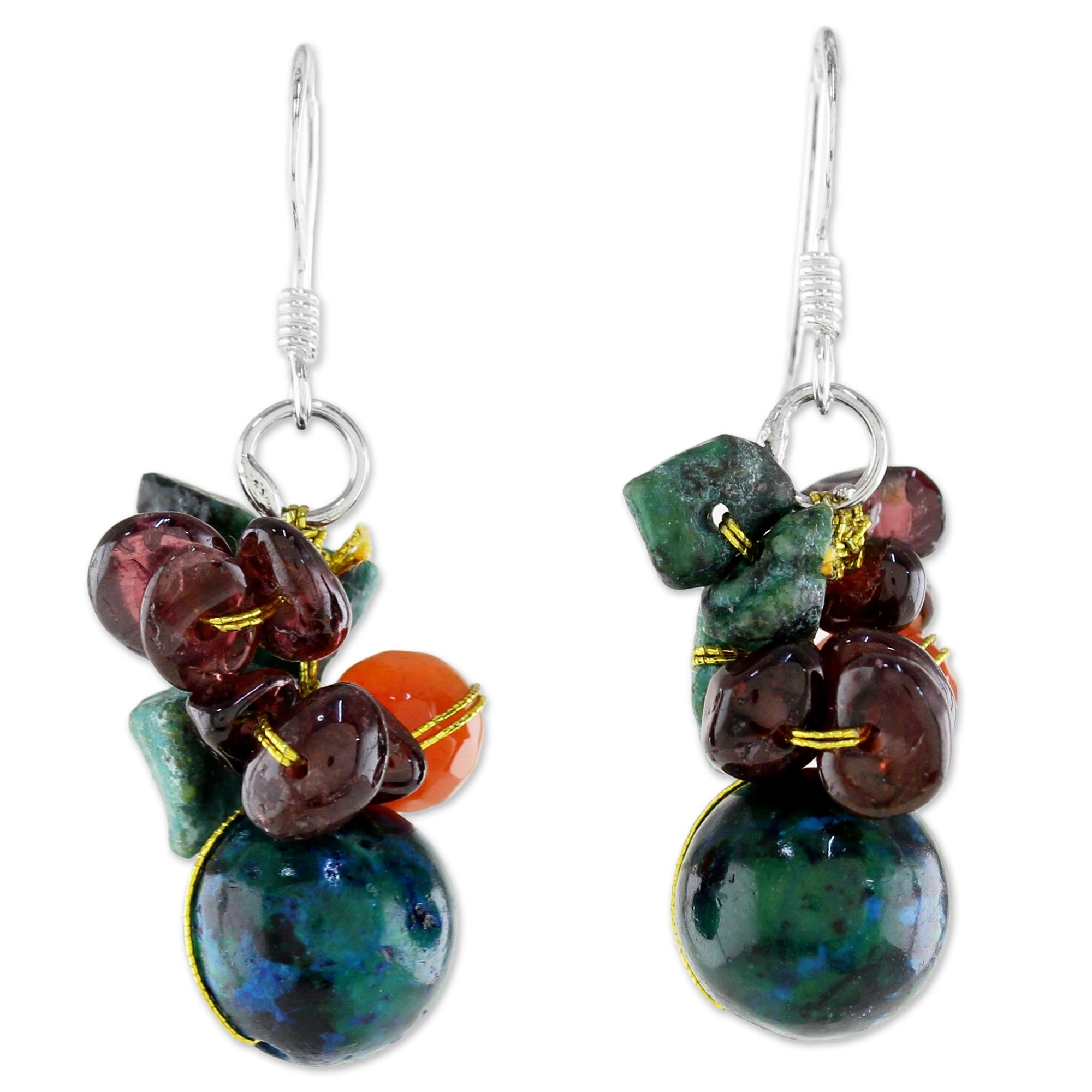 Premium Tropical Oasis Multi-Gemstone Earrings - Handcrafted Elegance