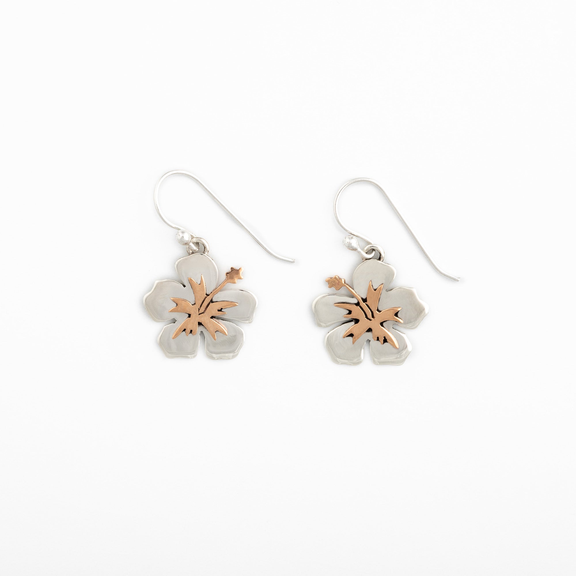 Premium Mixed Metal Flower Dangle Earrings