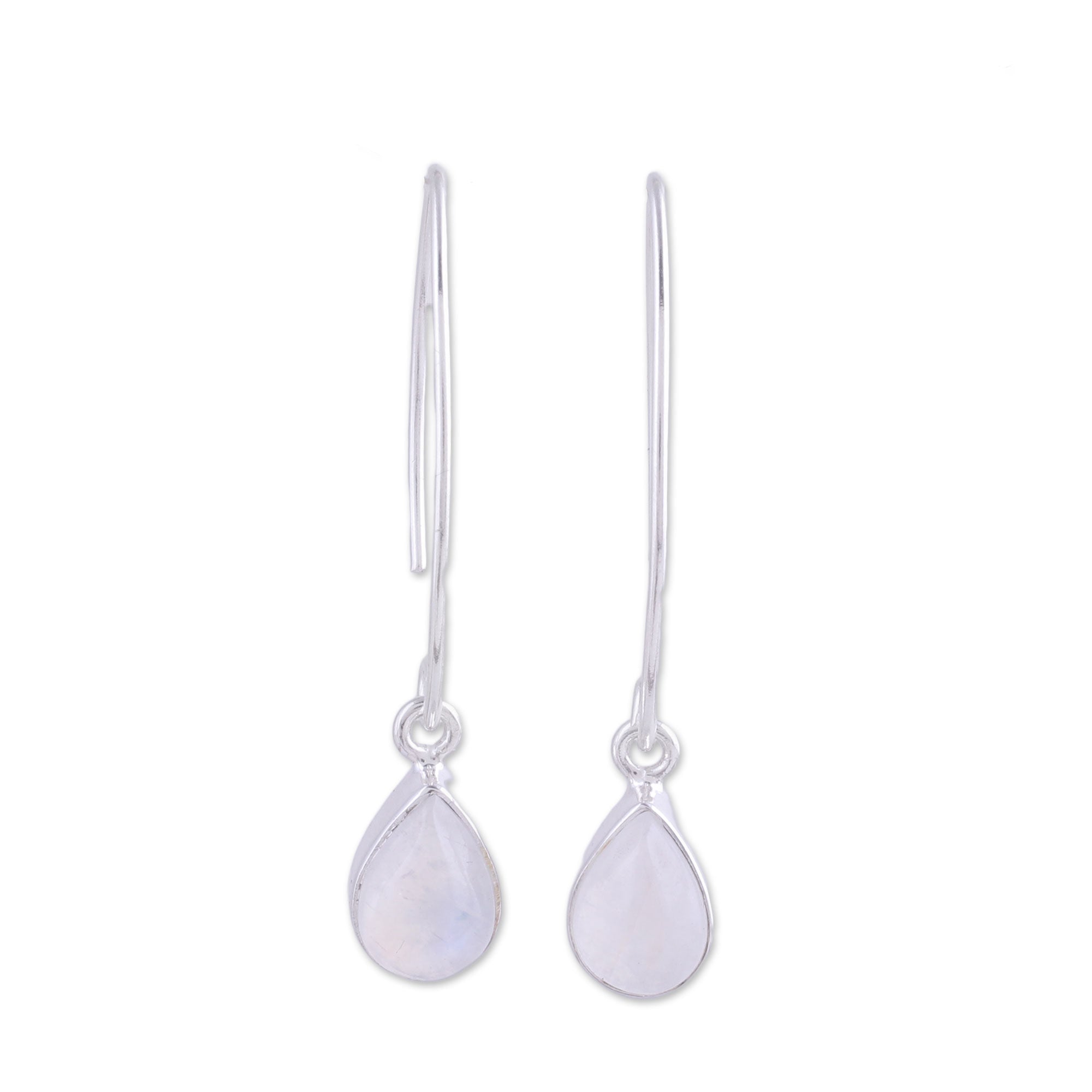 Premium Rainbow Moonstone Sterling Silver Earrings - Handcrafted Elegance