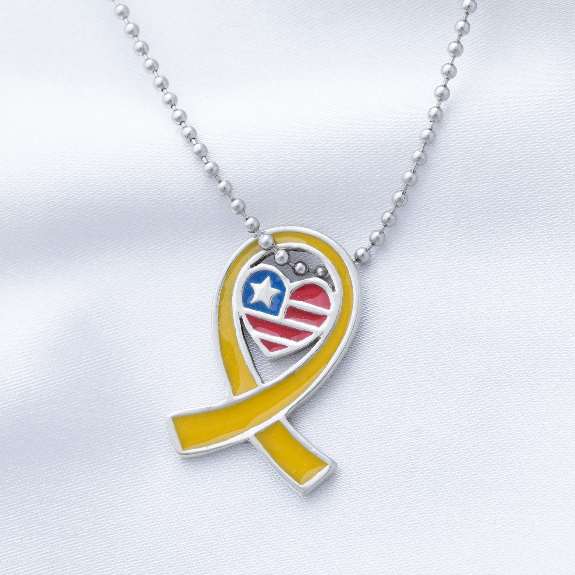 Premium Yellow Ribbon Necklace - America in My Heart